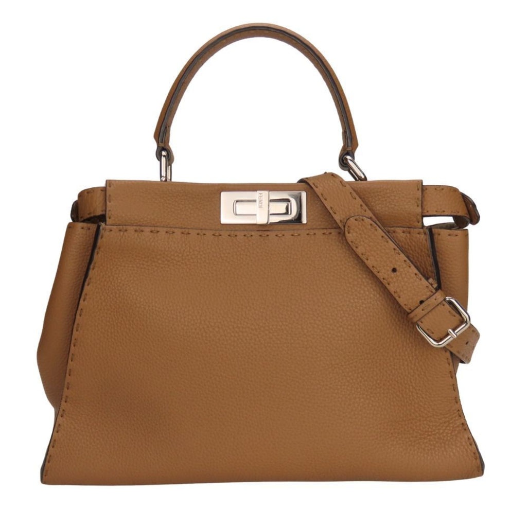 Fendi Brown Leather Handbag Shoulder Bag
