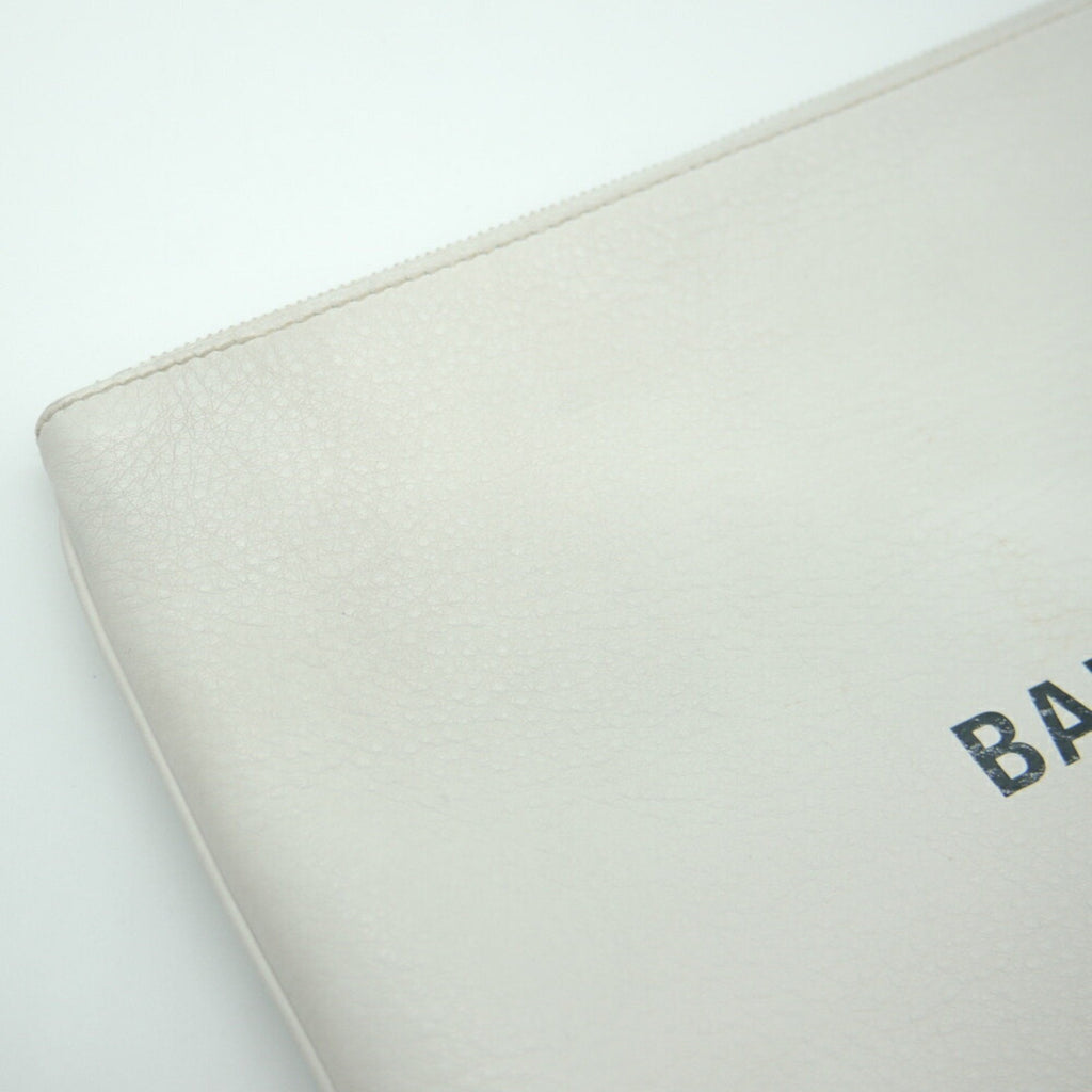 Balenciaga White Leather Clutch