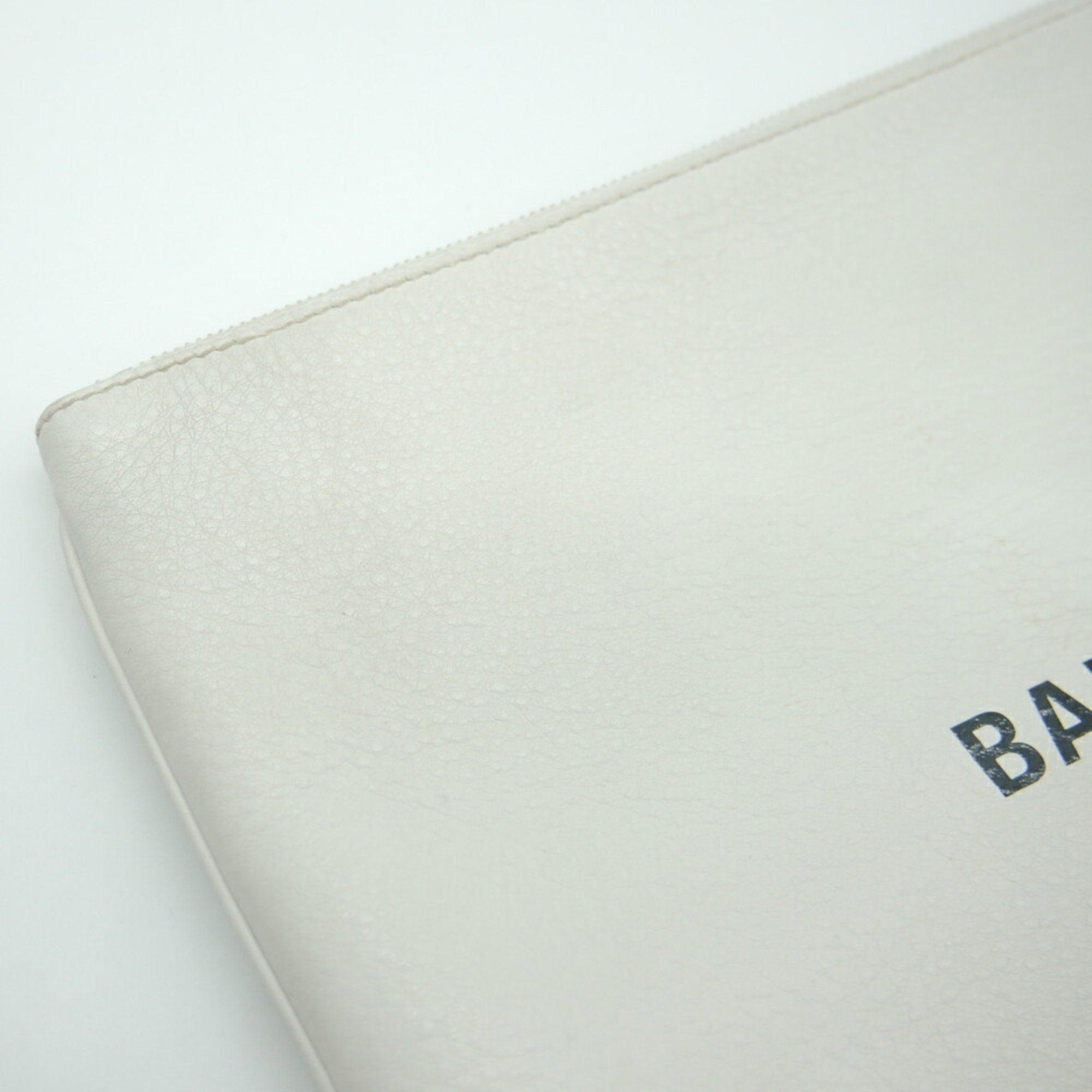 Balenciaga White Leather Clutch