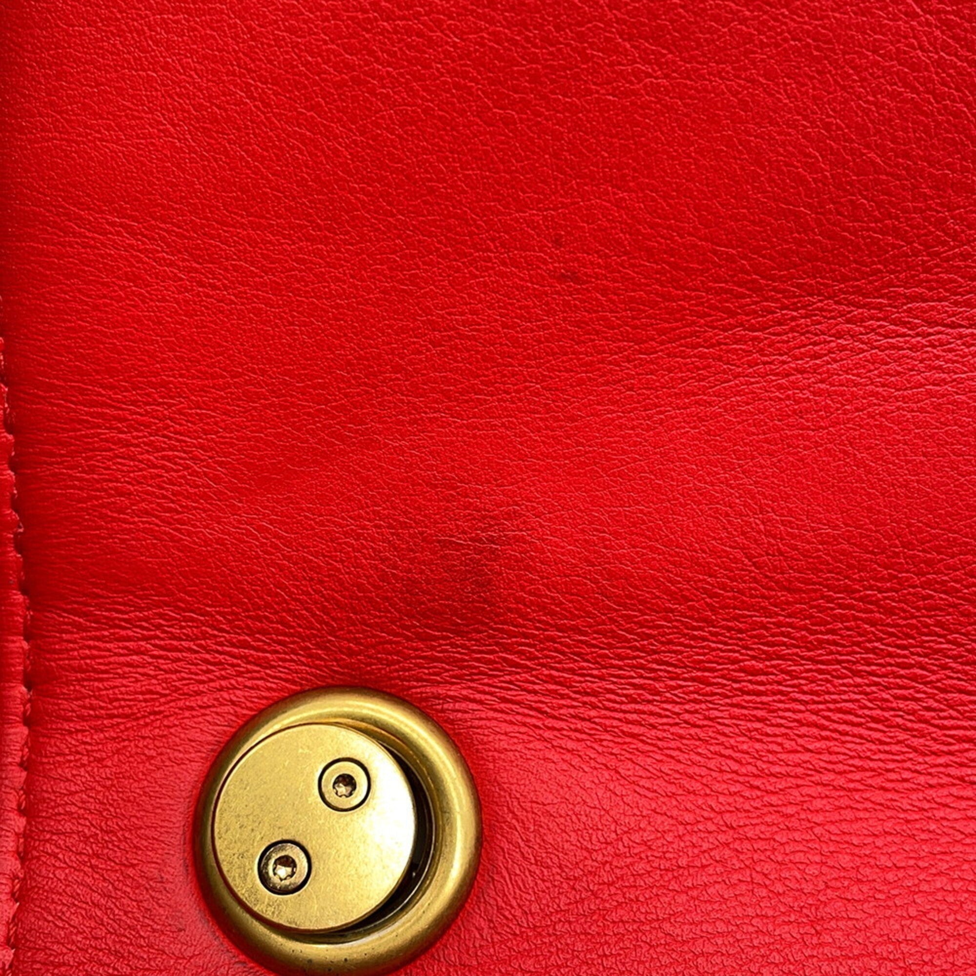Balenciaga Red Color Leather Handbag Shoulder