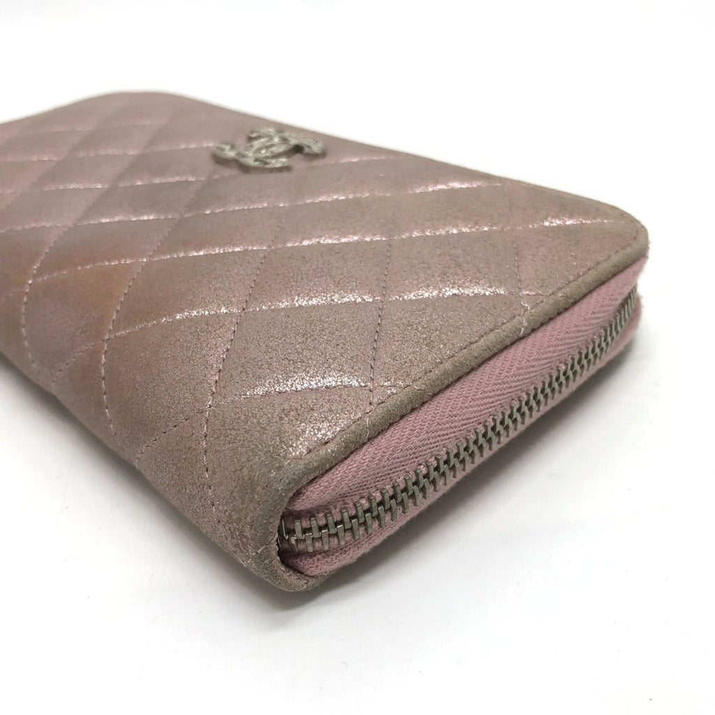 Chanel Pink Leather Long Wallet (Bi-Fold)