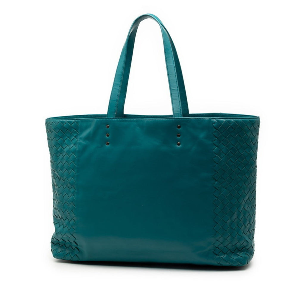 Bottega Veneta Blue Leather Handbag Tote Bag