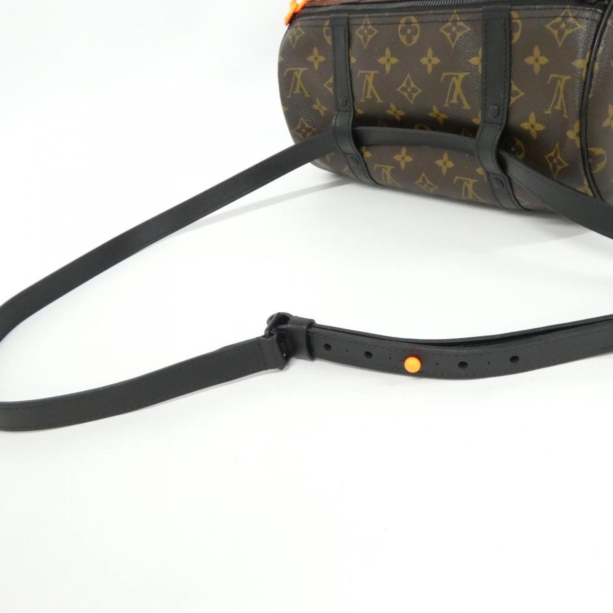 Louis Vuitton Black Brown Coated Canvas Shoulder Bag