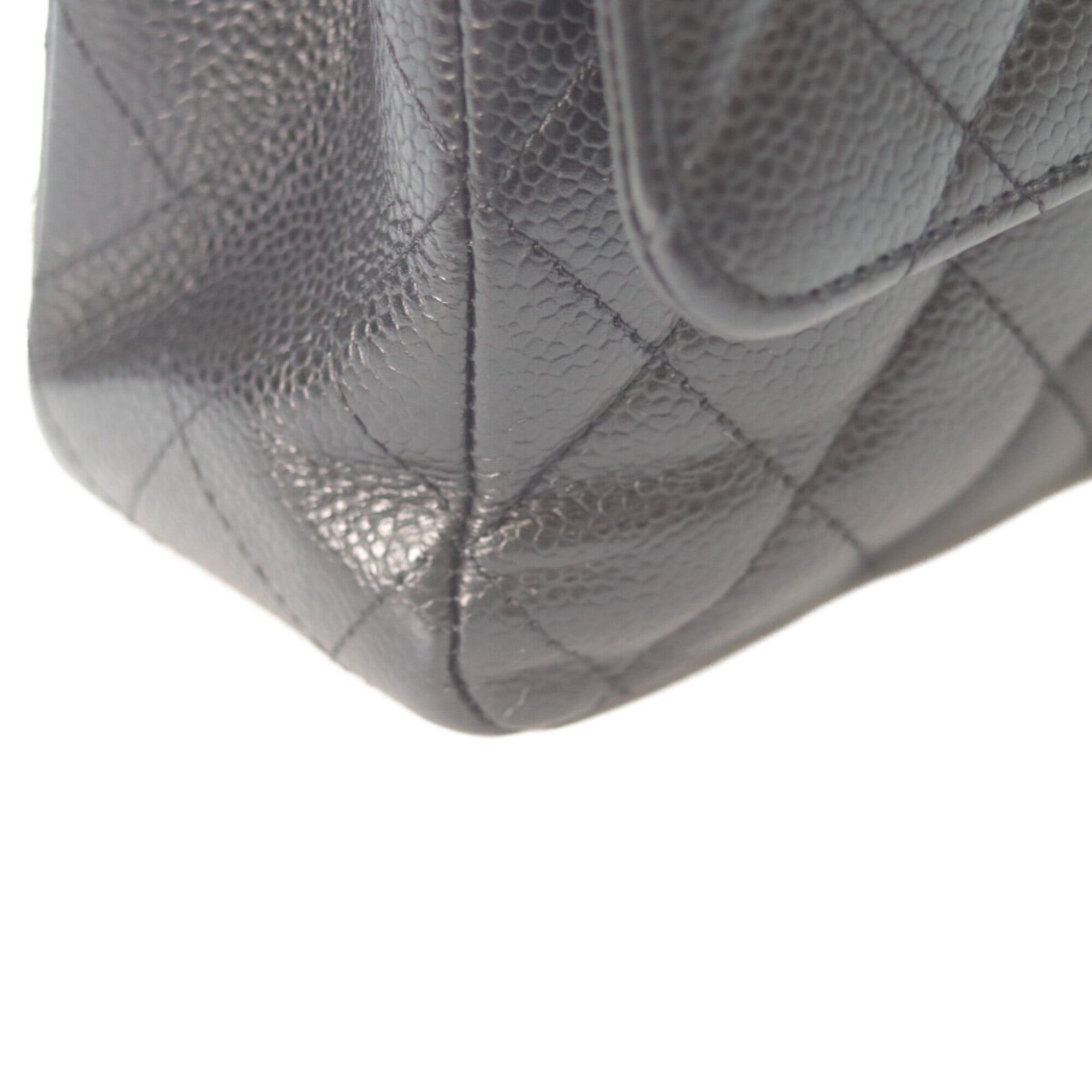 Chanel Matelasse Black Grained Calfskin Shoulder Bag