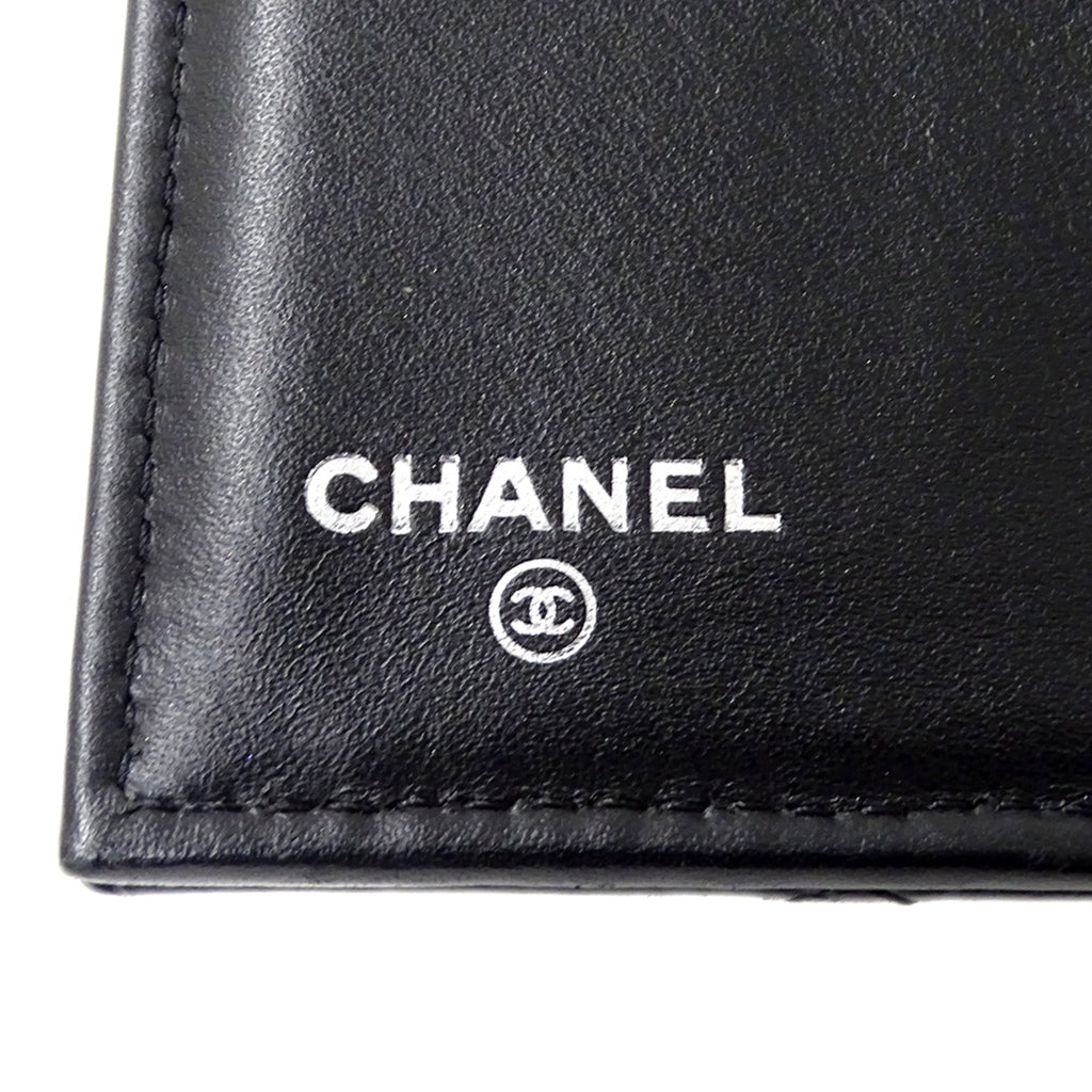 Chanel Black Grained Calfskin Wallet (Tri-Fold)