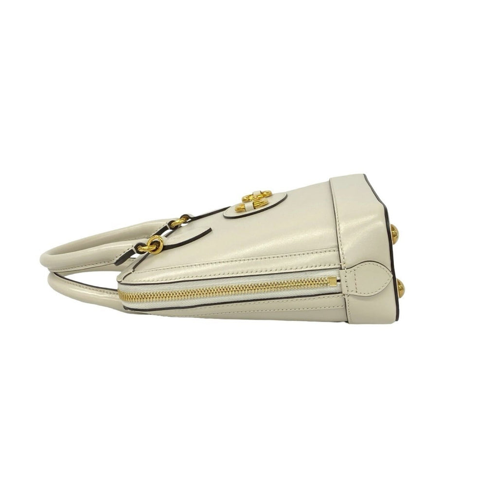 Gucci White Leather Handbag Shoulder Bag (Pre-Owned)