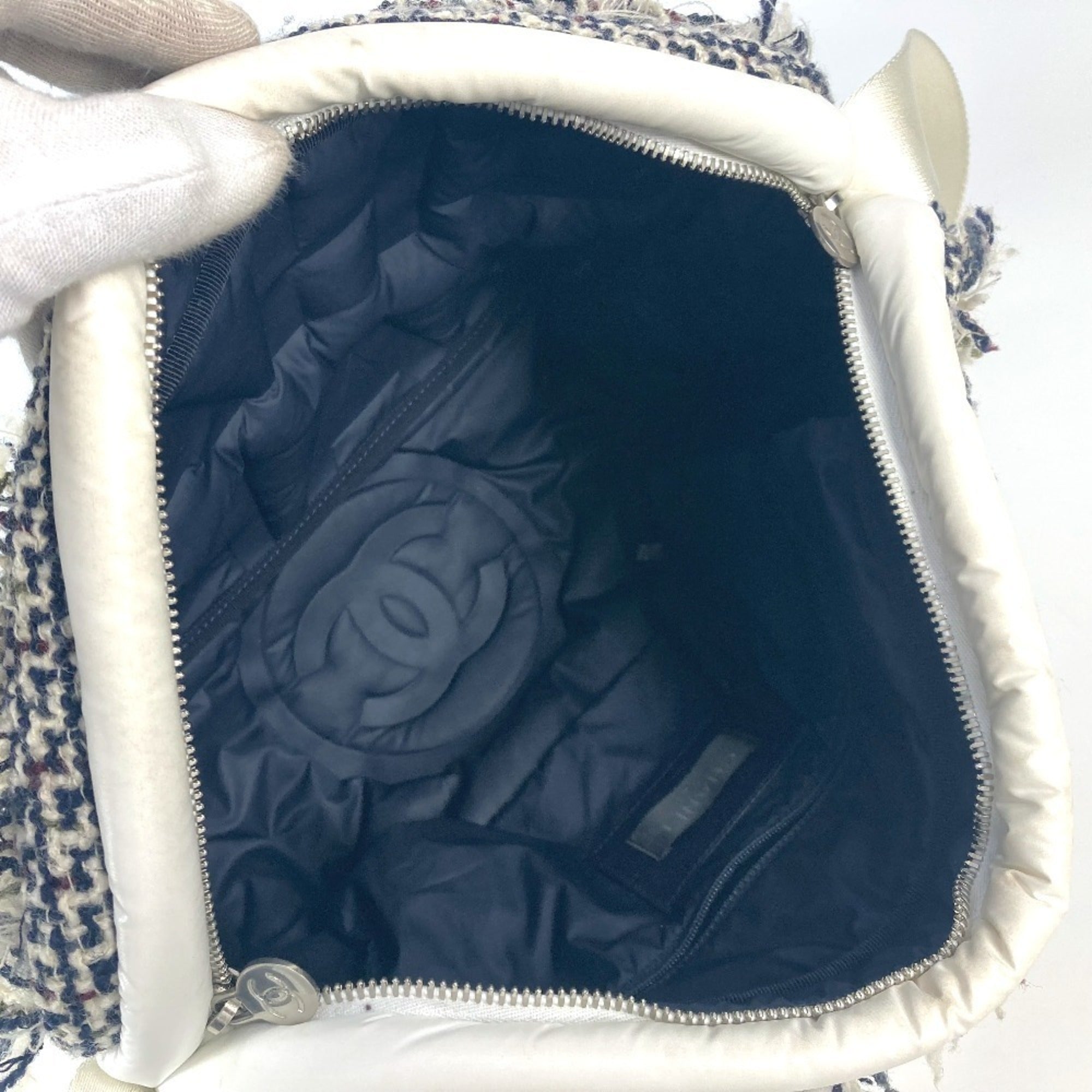 Chanel White Nylon Shoulder Bag