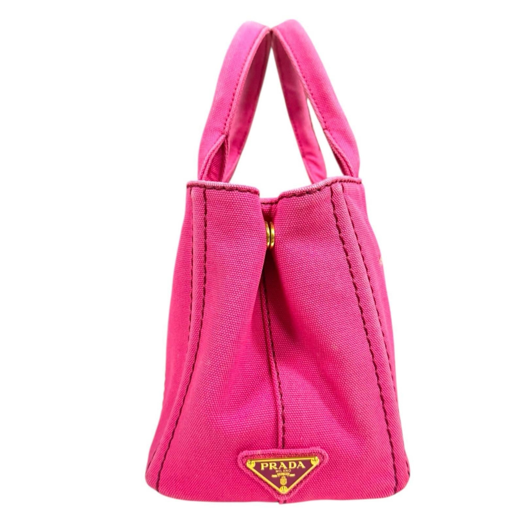 Prada Pink Canvas Shoulder Bag
