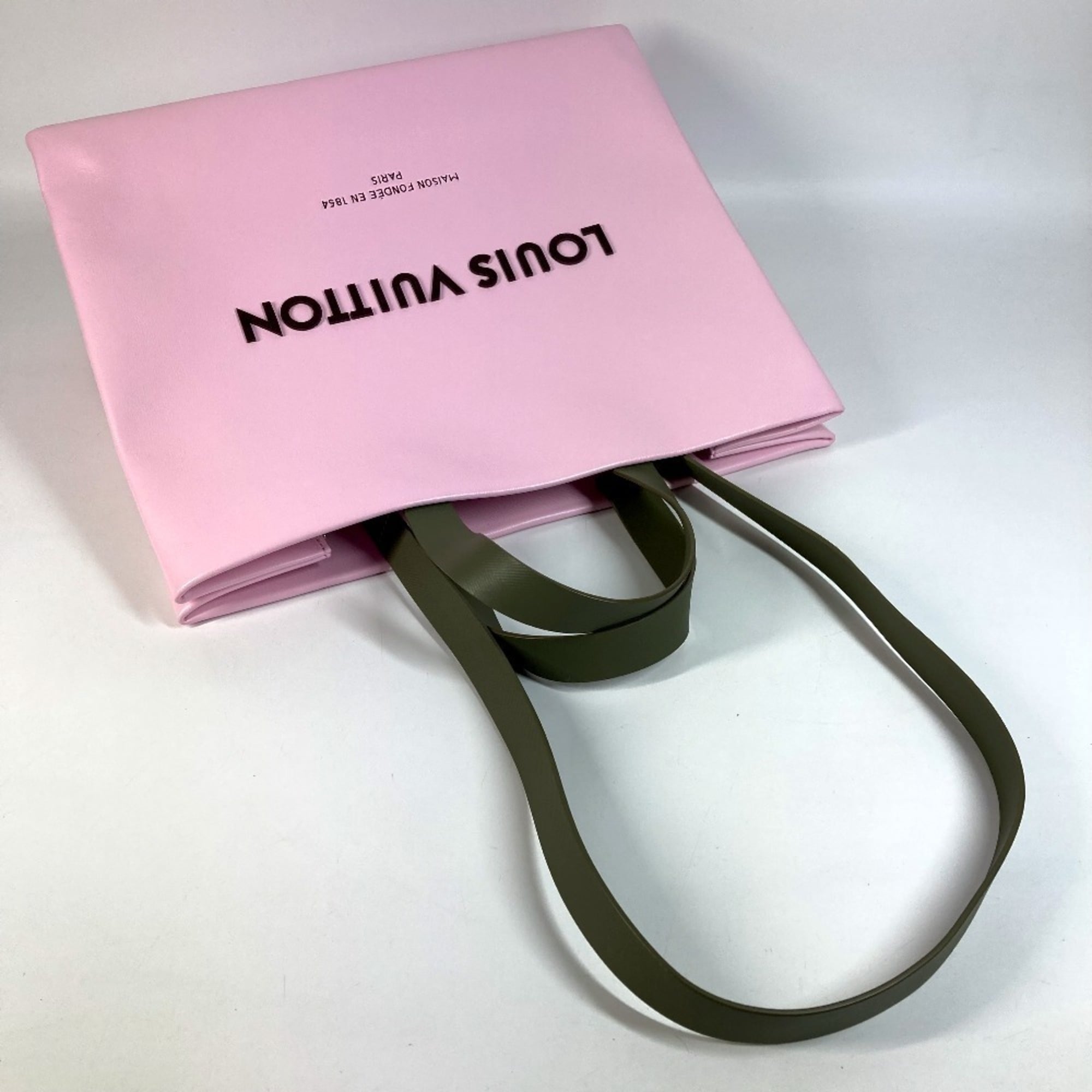 Louis Vuitton Pink Leather Shopping Bag Shoulder Bag Tote Bag