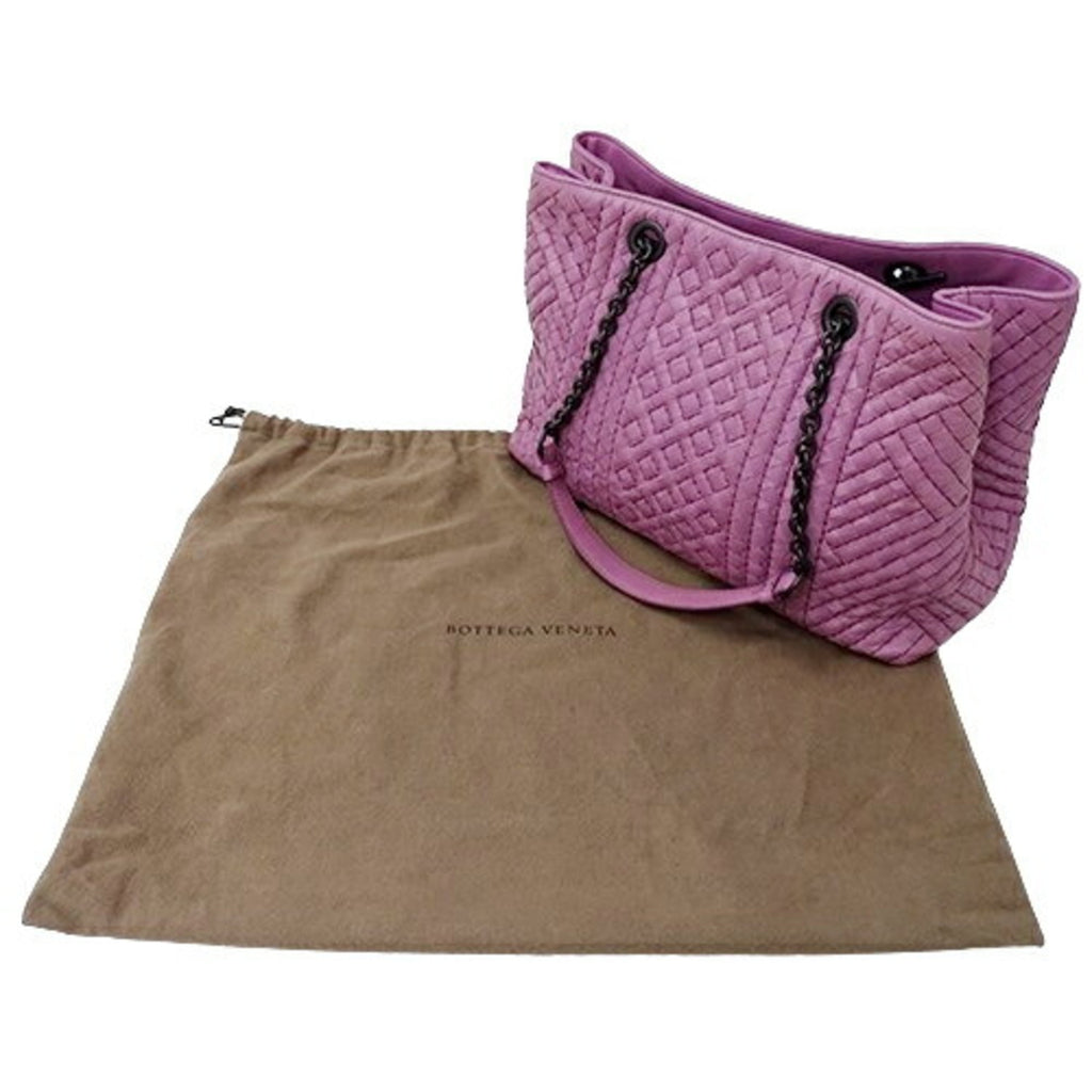 Bottega Veneta Pink Purple Leather Tote Bag