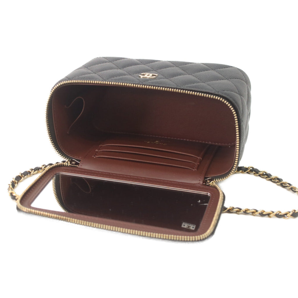 Chanel Black Grained Calfskin Shoulder Bag