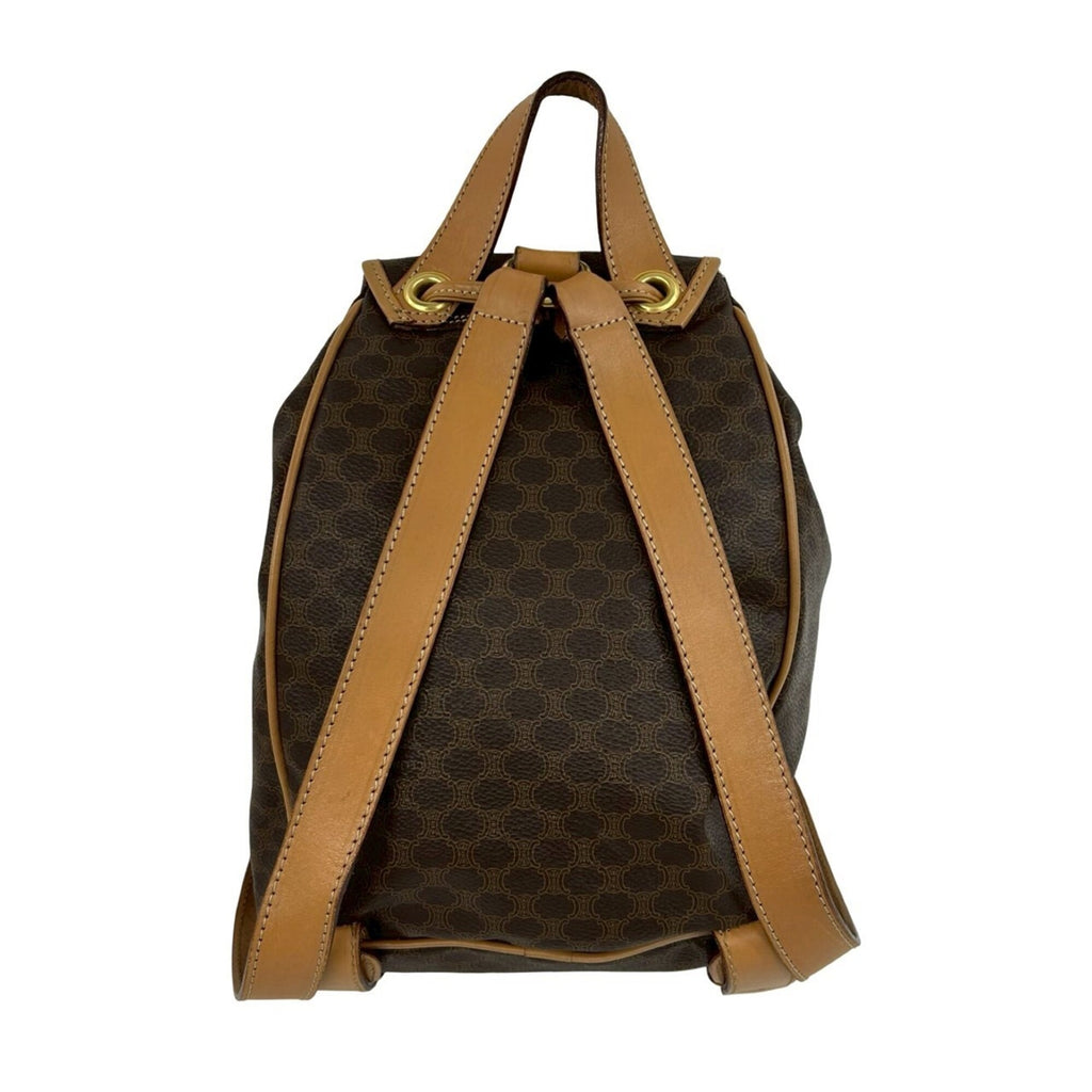 Celine Brown Leather Pvc Backpack
