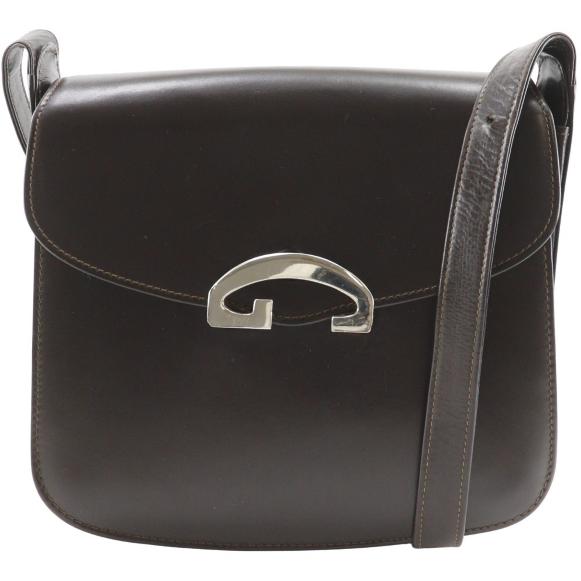 Gucci Brown Leather Shoulder Bag (Pre-Owned)