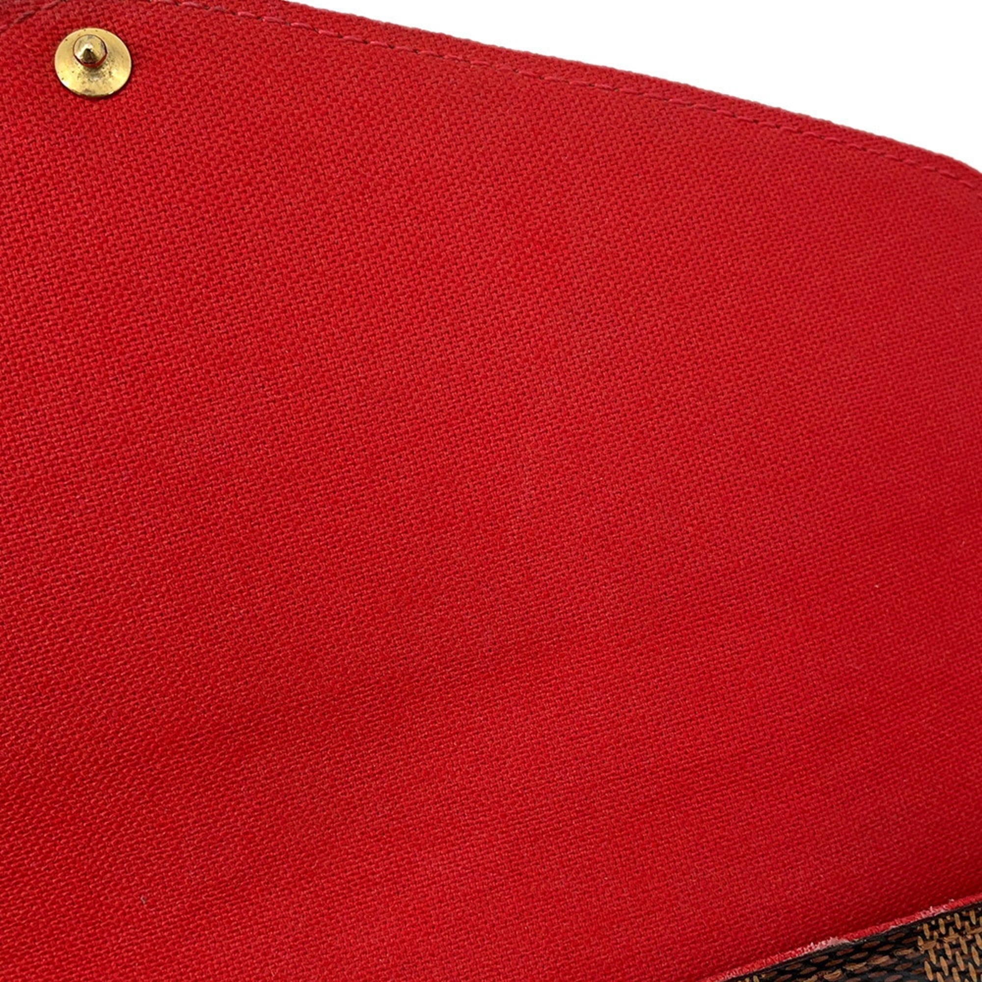 Louis Vuitton Damier Damier Canvas Ebene Red Color Pochette