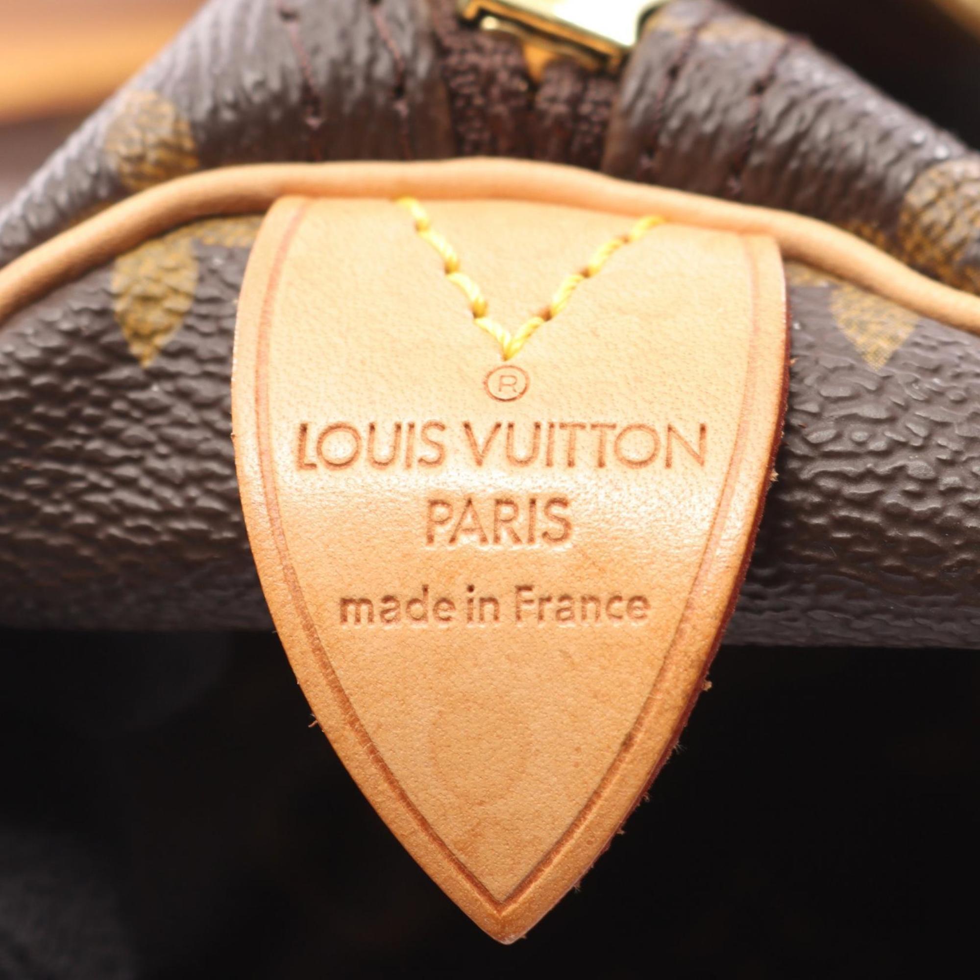 Louis Vuitton Brown Coated Canvas Leather Boston Bag