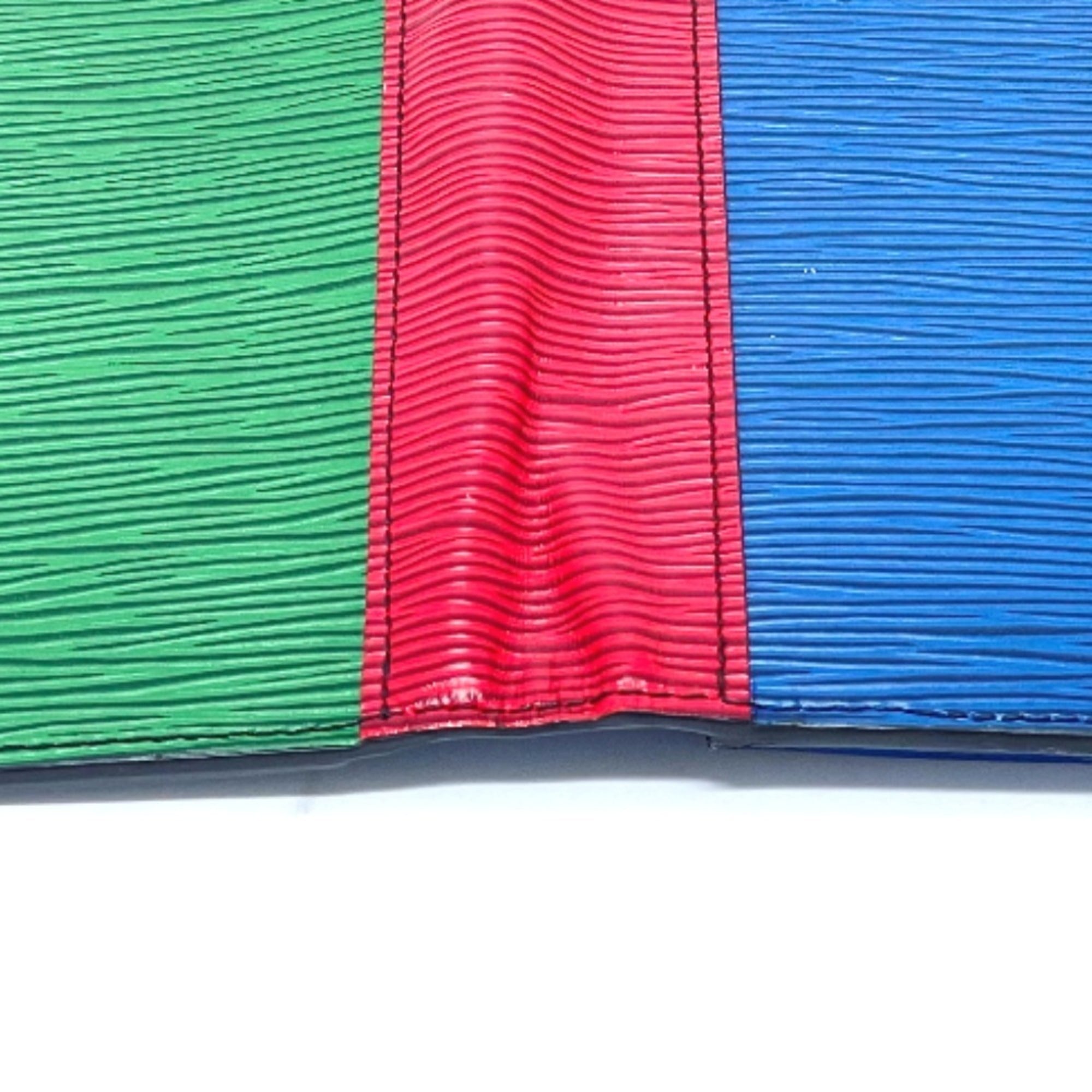 Louis Vuitton Epi Blue Green Red Color Epi Leather Long Wallet