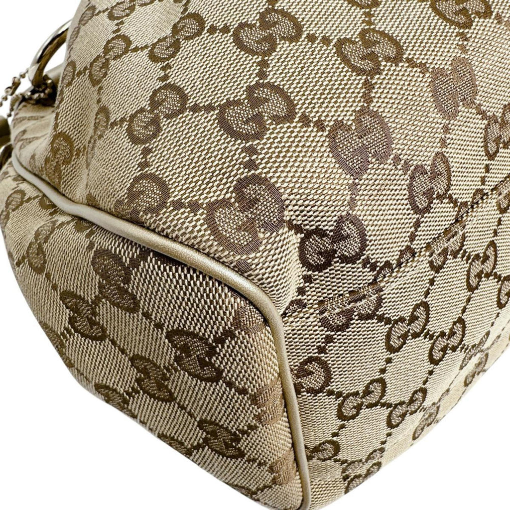 Gucci Gg Canvas Beige Gg Canvas Handbag Tote Bag (Pre-Owned)