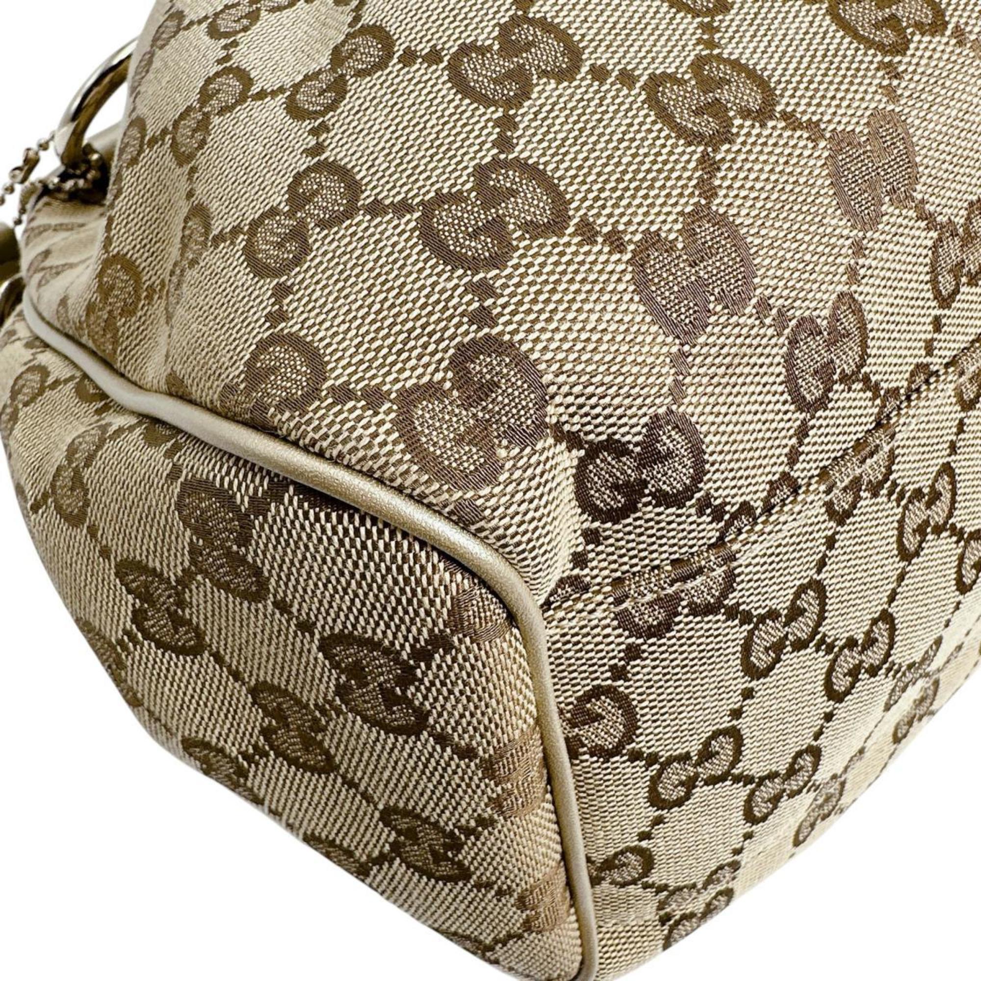 Gucci Gg Canvas Beige Gg Canvas Handbag Tote Bag (Pre-Owned)