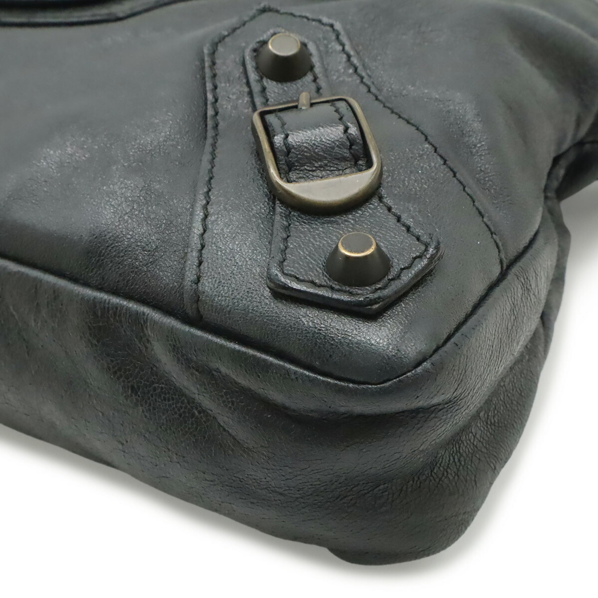 Balenciaga Black Leather Handbag Shoulder