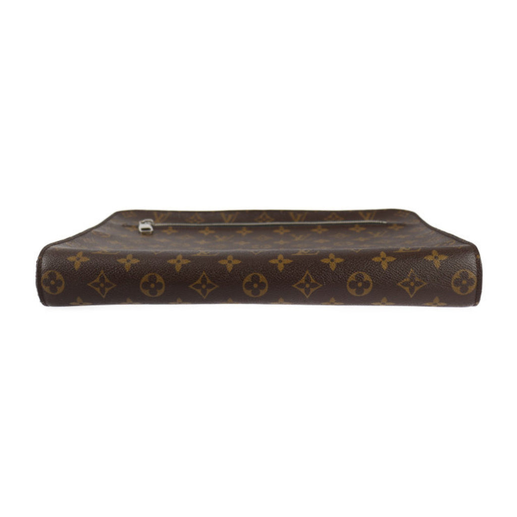 Louis Vuitton Black Brown Pvc Leather Clutch Bag Handbag