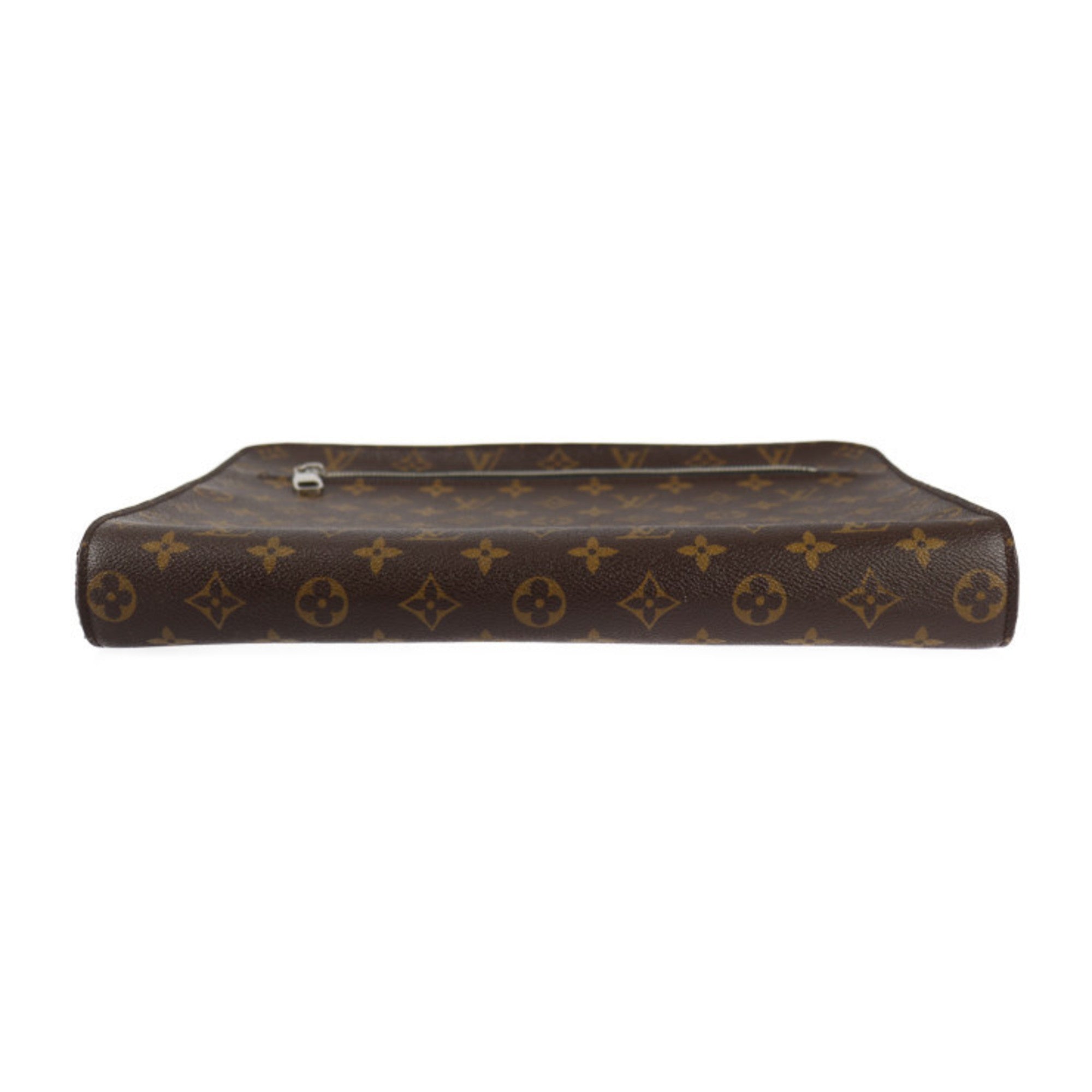 Louis Vuitton Black Brown Pvc Leather Clutch Bag Handbag
