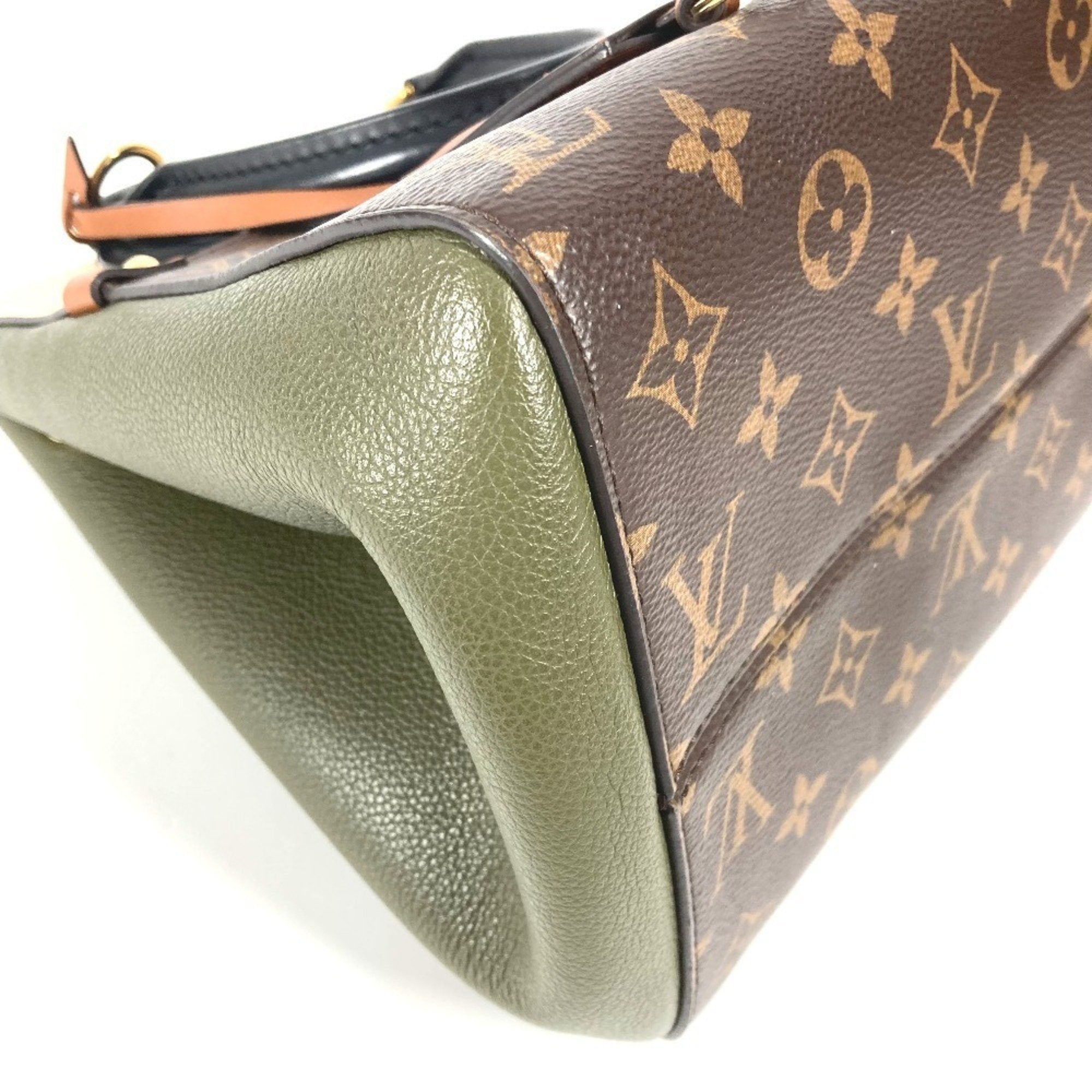 Louis Vuitton Brown Khaki Monogram White Monogram Handbag Tote Bag
