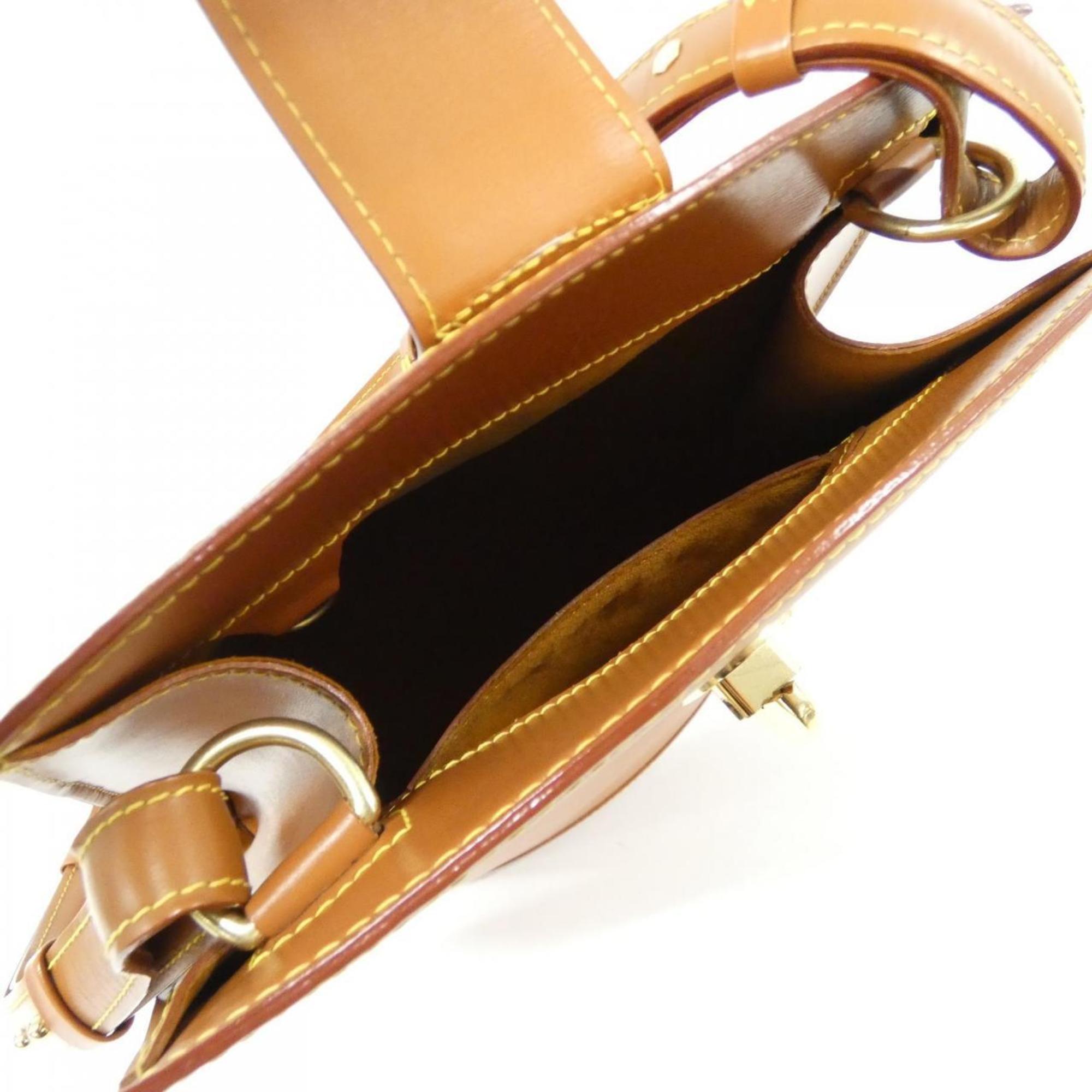 Louis Vuitton Gold Brown Leather Shoulder Bag