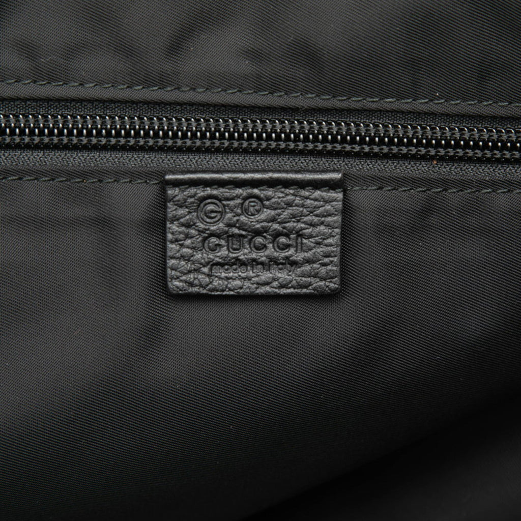Gucci Sherry Line Black Gray Brown Leather Boston Bag (Pre-Owned)