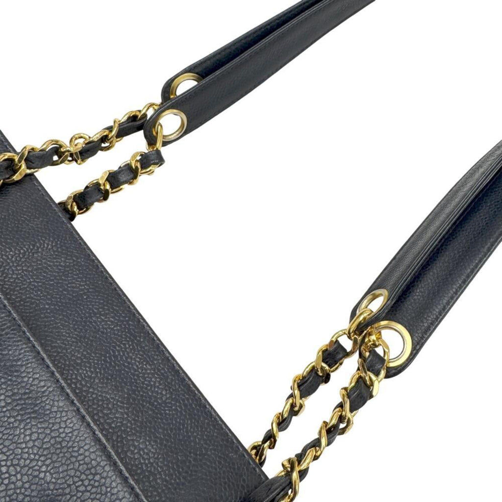 Chanel Navy Grained Calfskin Tote Bag