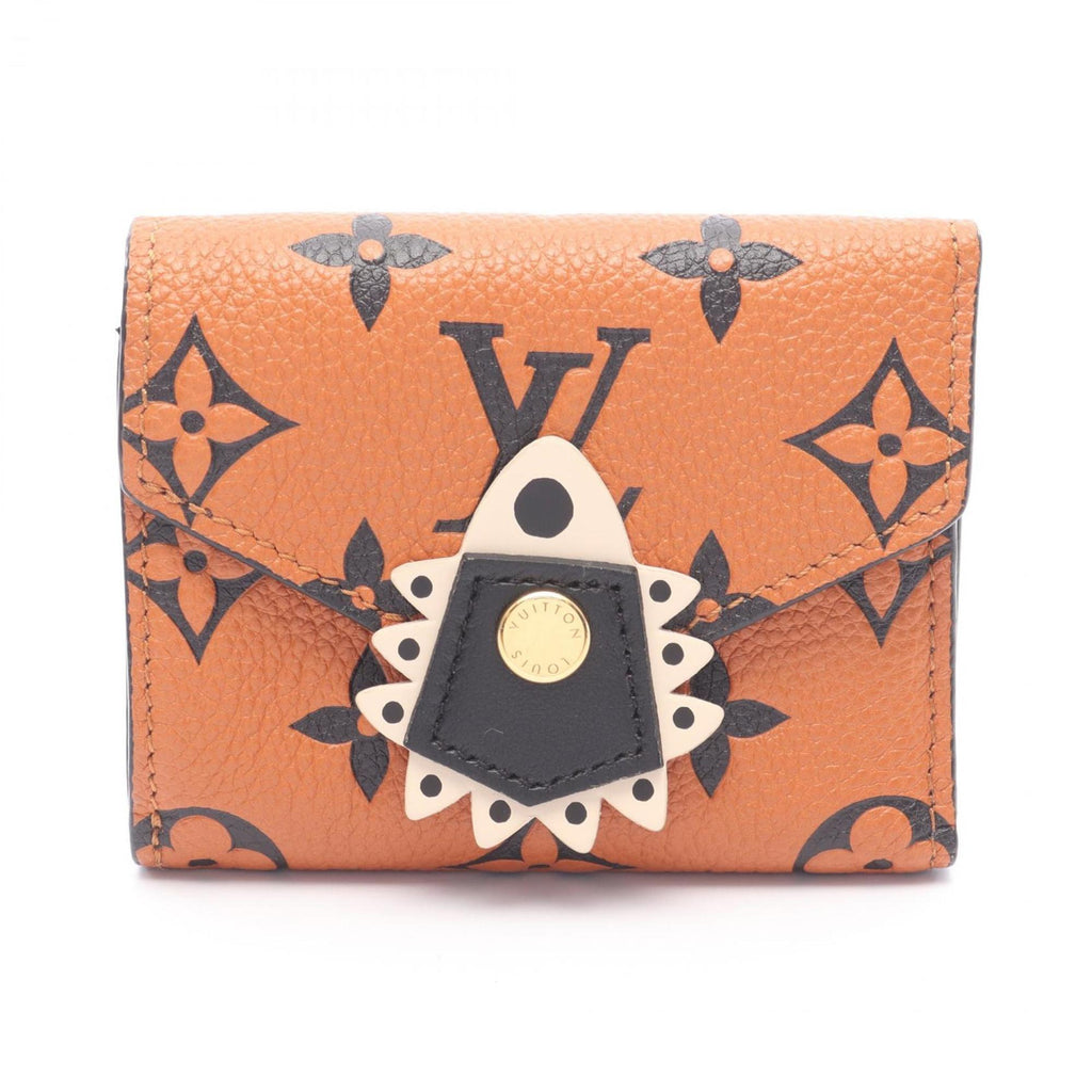 Louis Vuitton Black Brown Monogram Empreinte Leather Wallet (Tri-Fold)