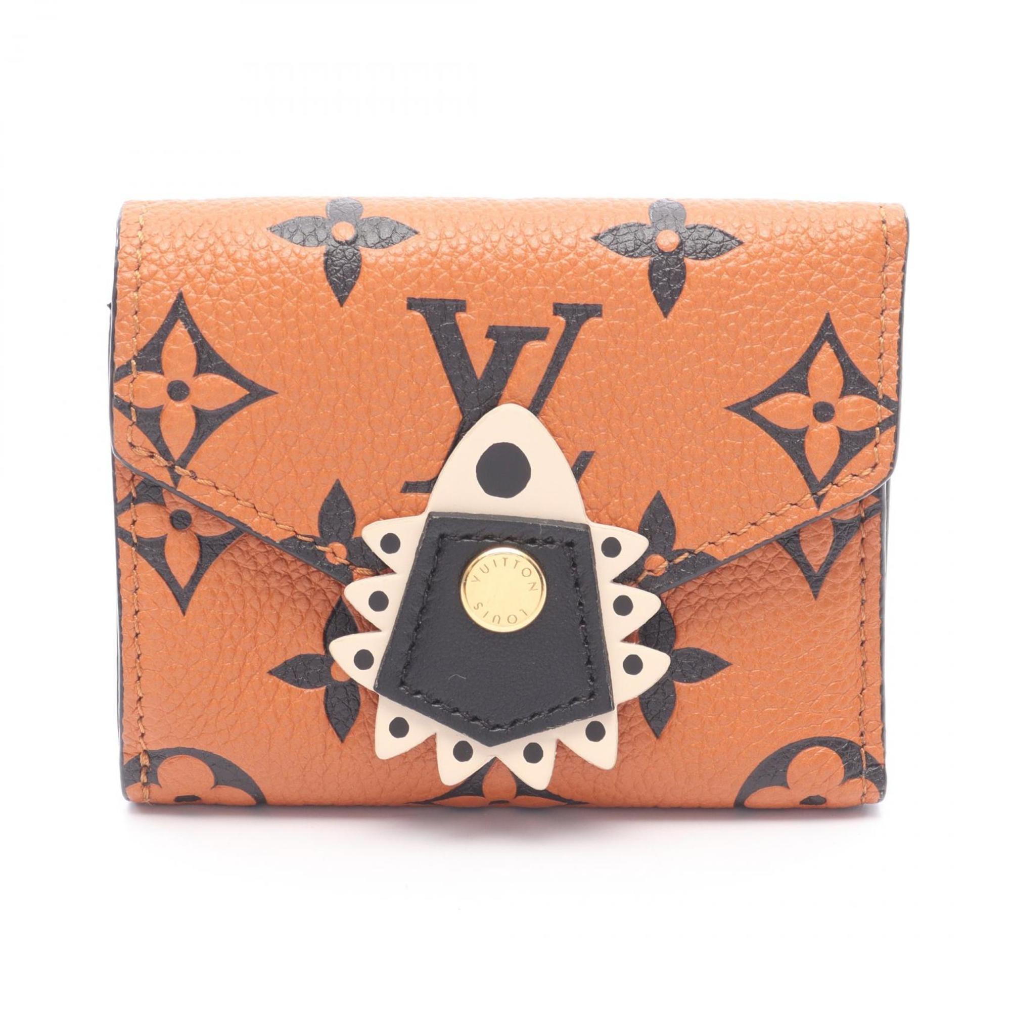 Louis Vuitton Black Brown Monogram Empreinte Leather Wallet (Tri-Fold)