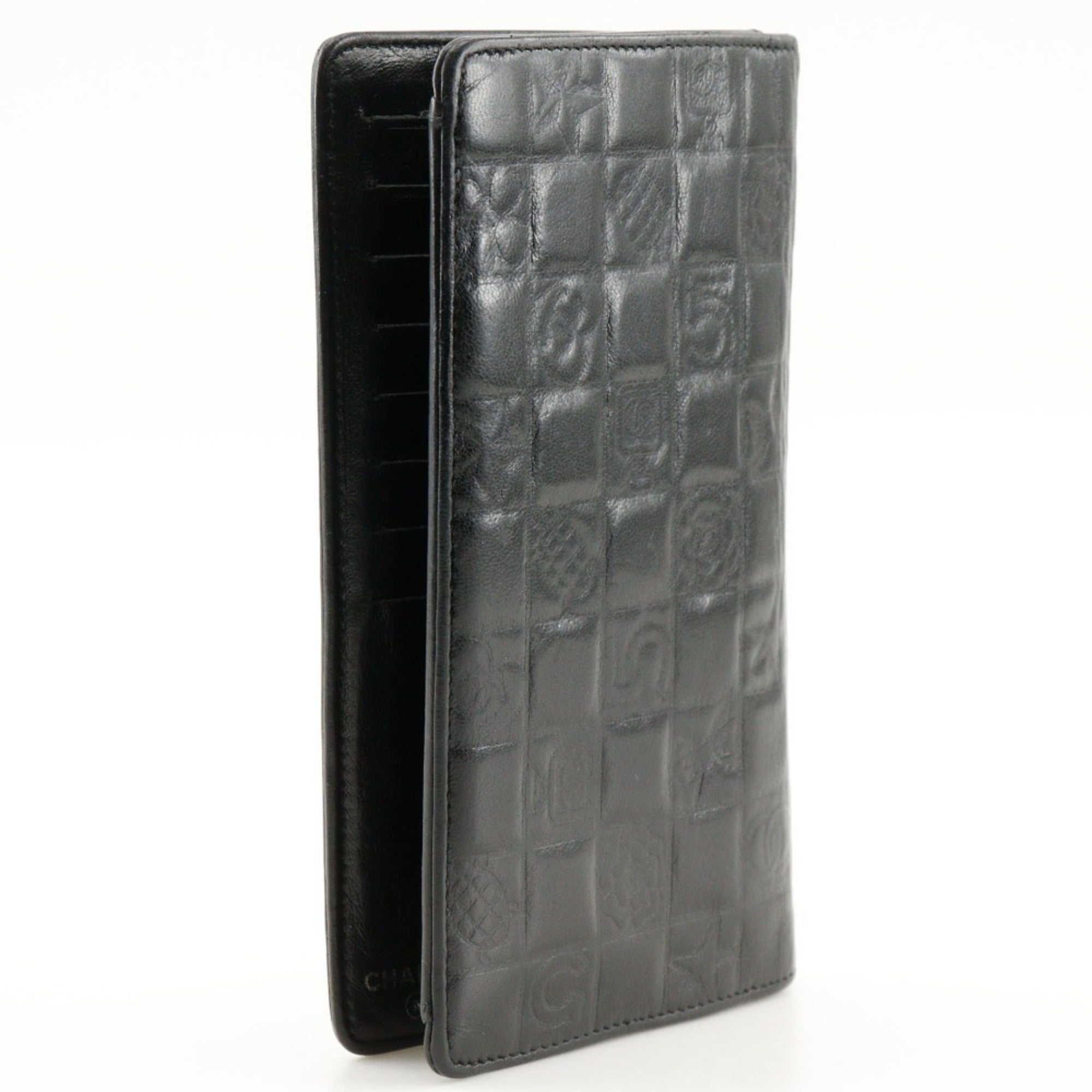 Chanel Black Leather Long Wallet (Bi-Fold)