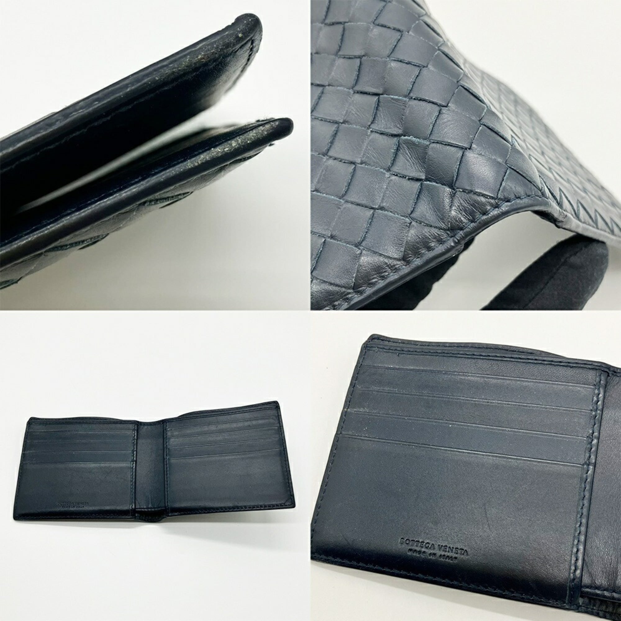 Bottega Veneta Navy Leather Wallet (Bi-Fold)