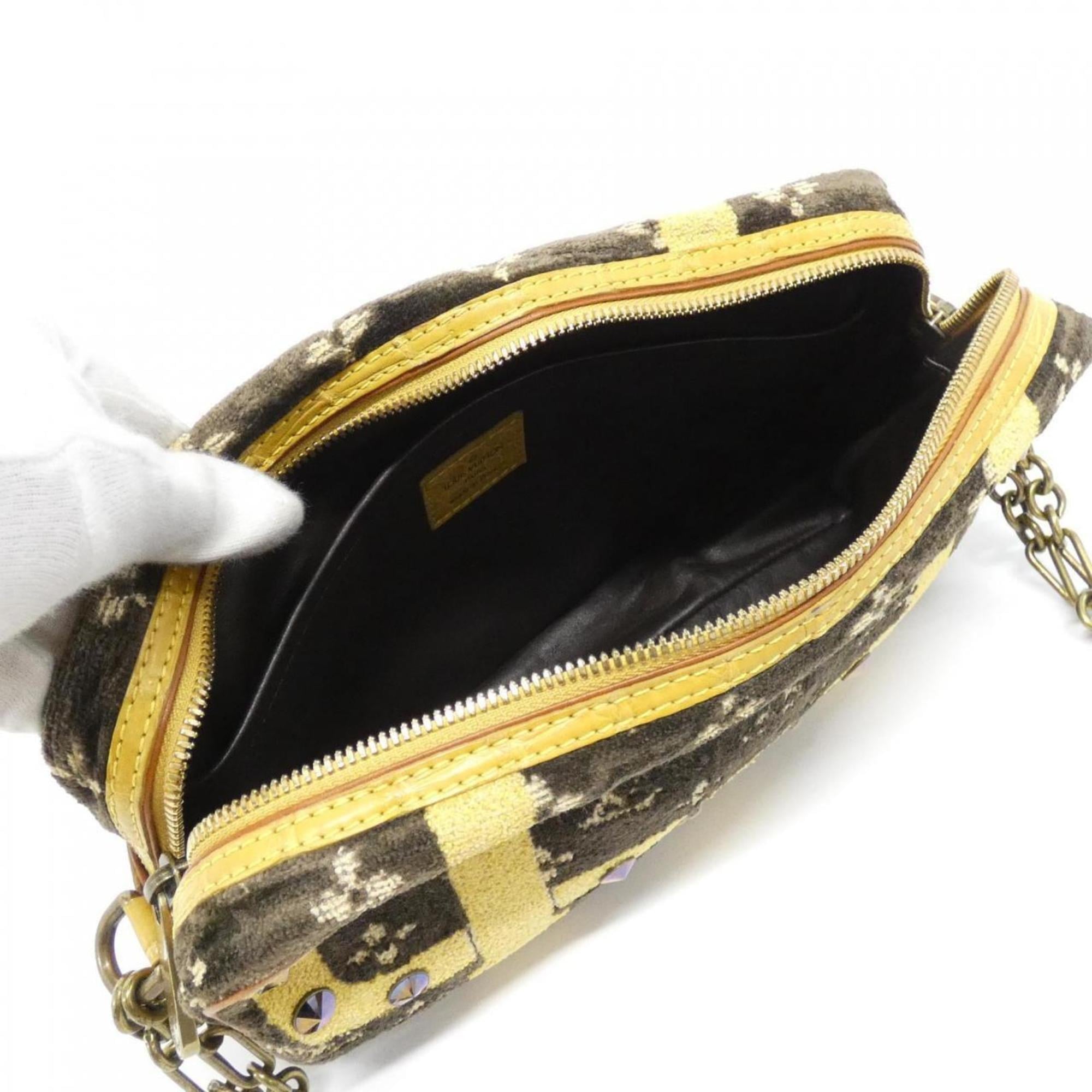 Louis Vuitton Brown Marron Pile Fabric Shoulder Bag