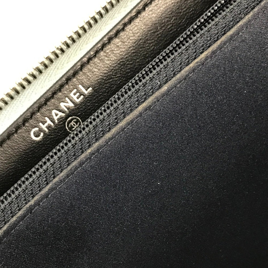 Chanel Black Leather Long Wallet (Bi-Fold)