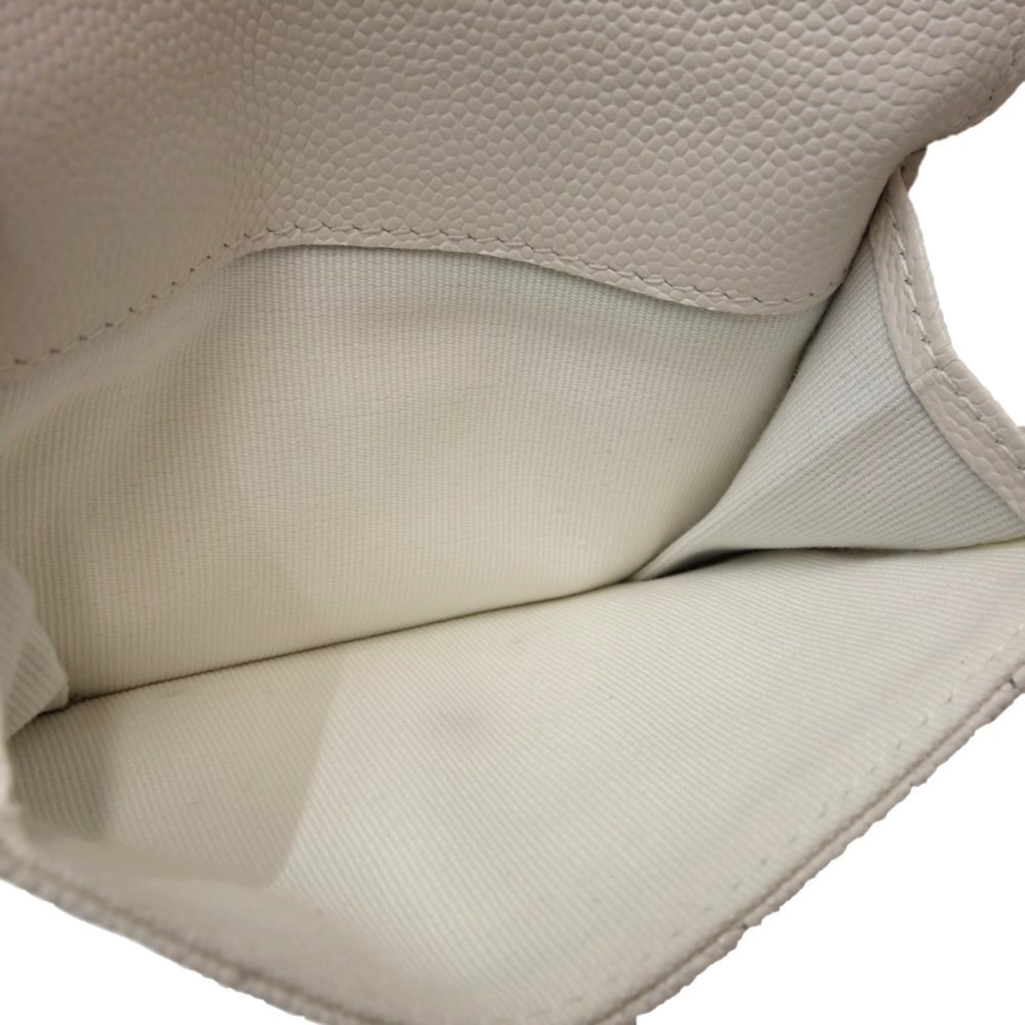 Chanel White Grained Calfskin Wallet (Tri-Fold)