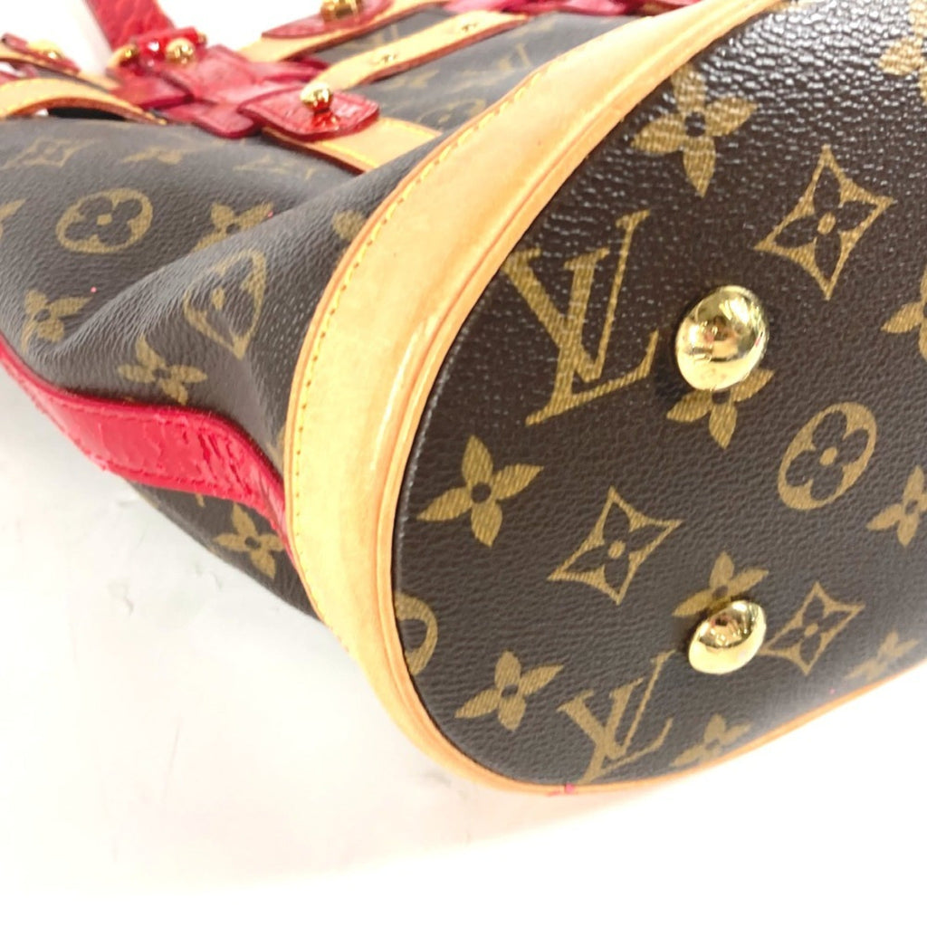 Louis Vuitton Brown Red Color Monogram Patent Leather Shoulder Bag Tote Bag