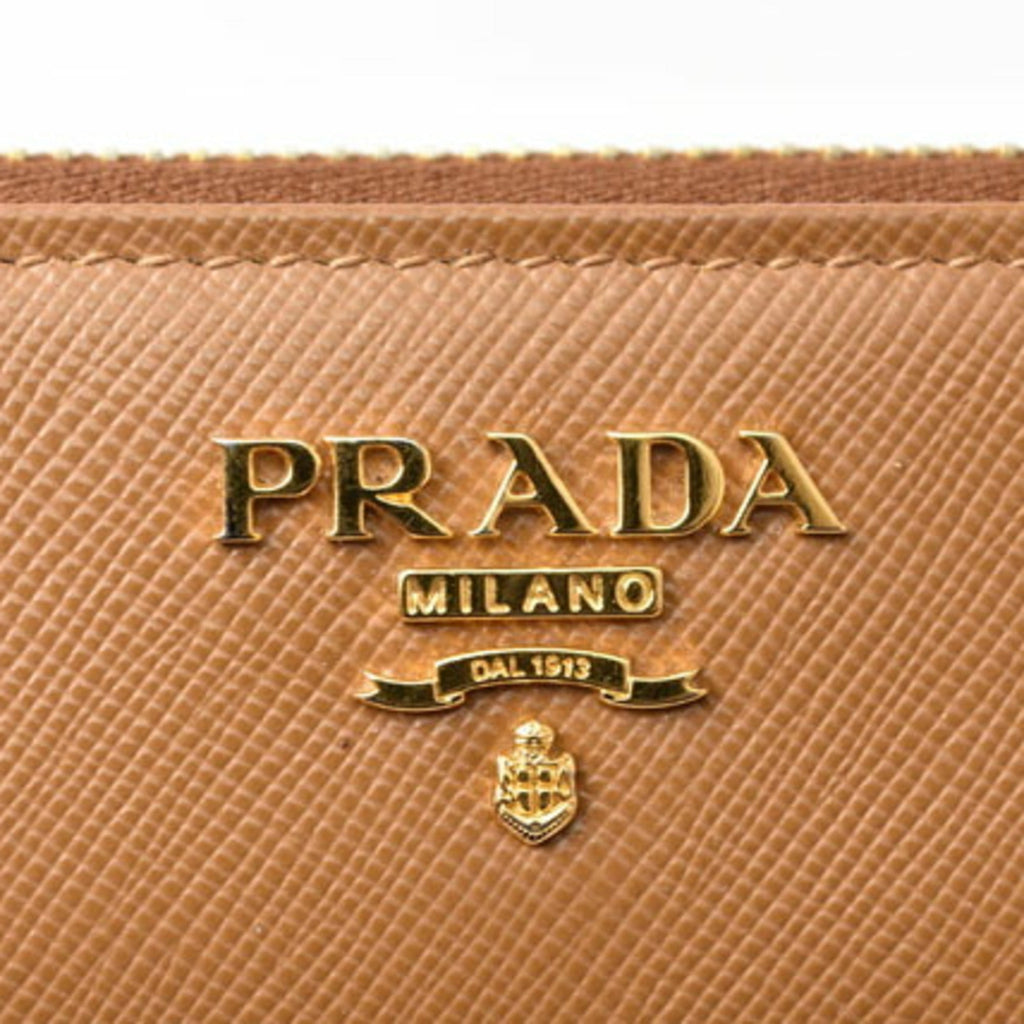 Prada Brown Saffiano Metal Wallet (Bi-Fold)