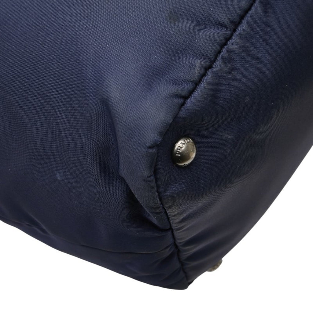 Prada Navy Black Nylon Handbag Tote Bag
