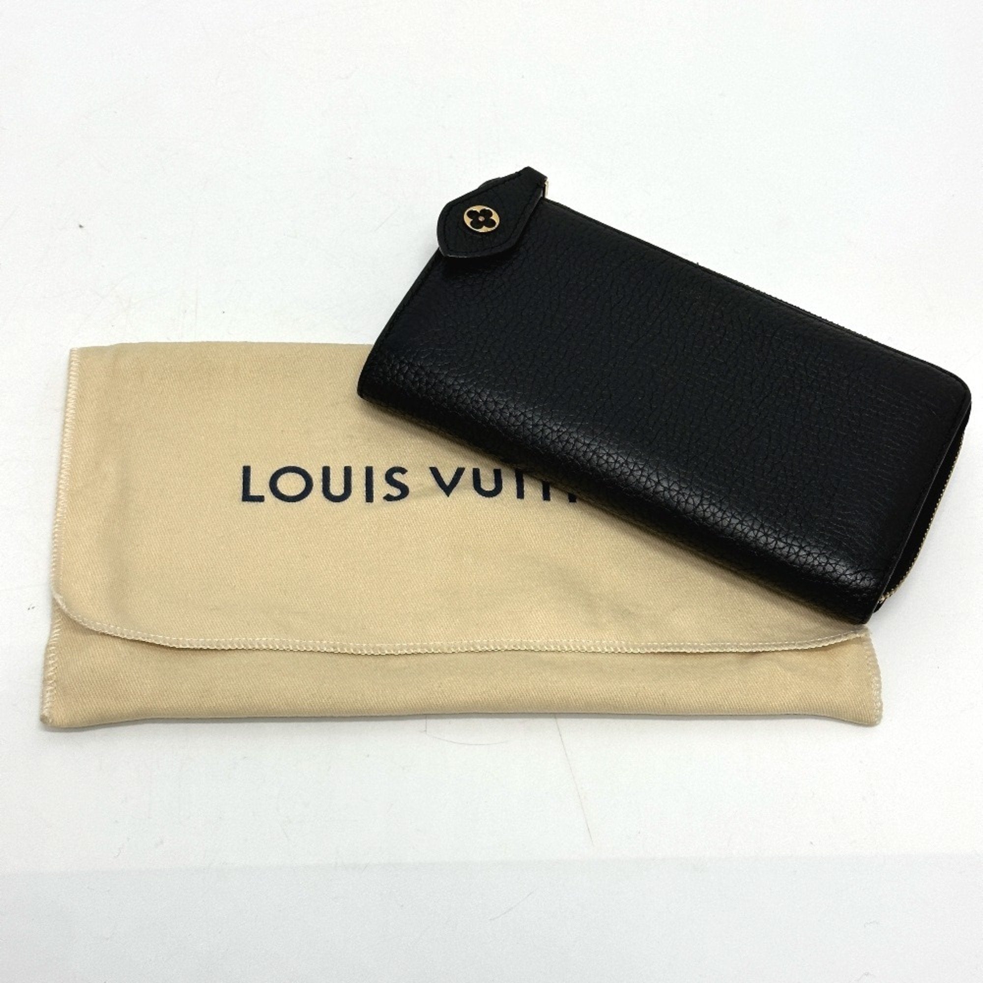 Louis Vuitton Black Leather Long Wallet