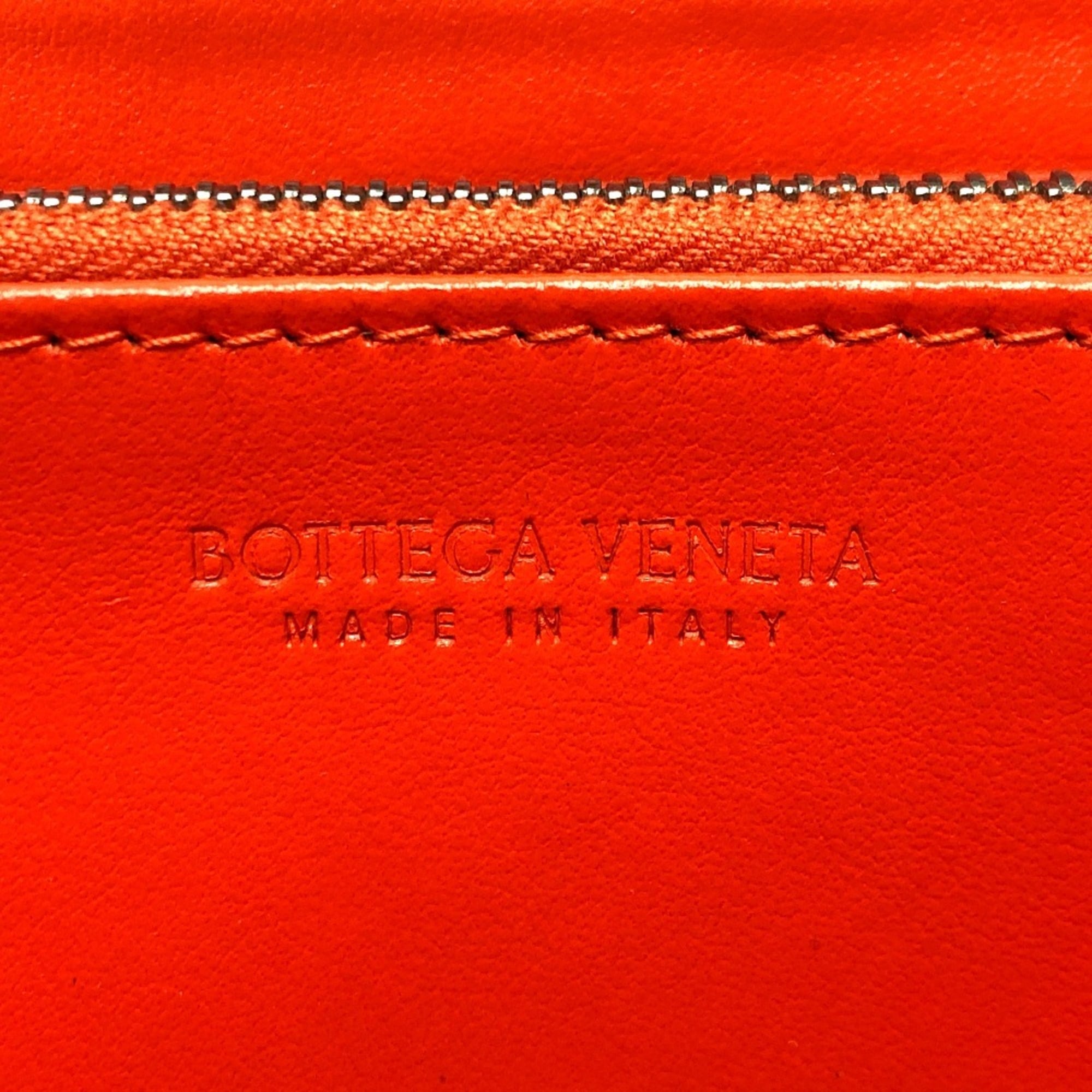 Bottega Veneta Orange Leather Long Wallet (Bi-Fold)
