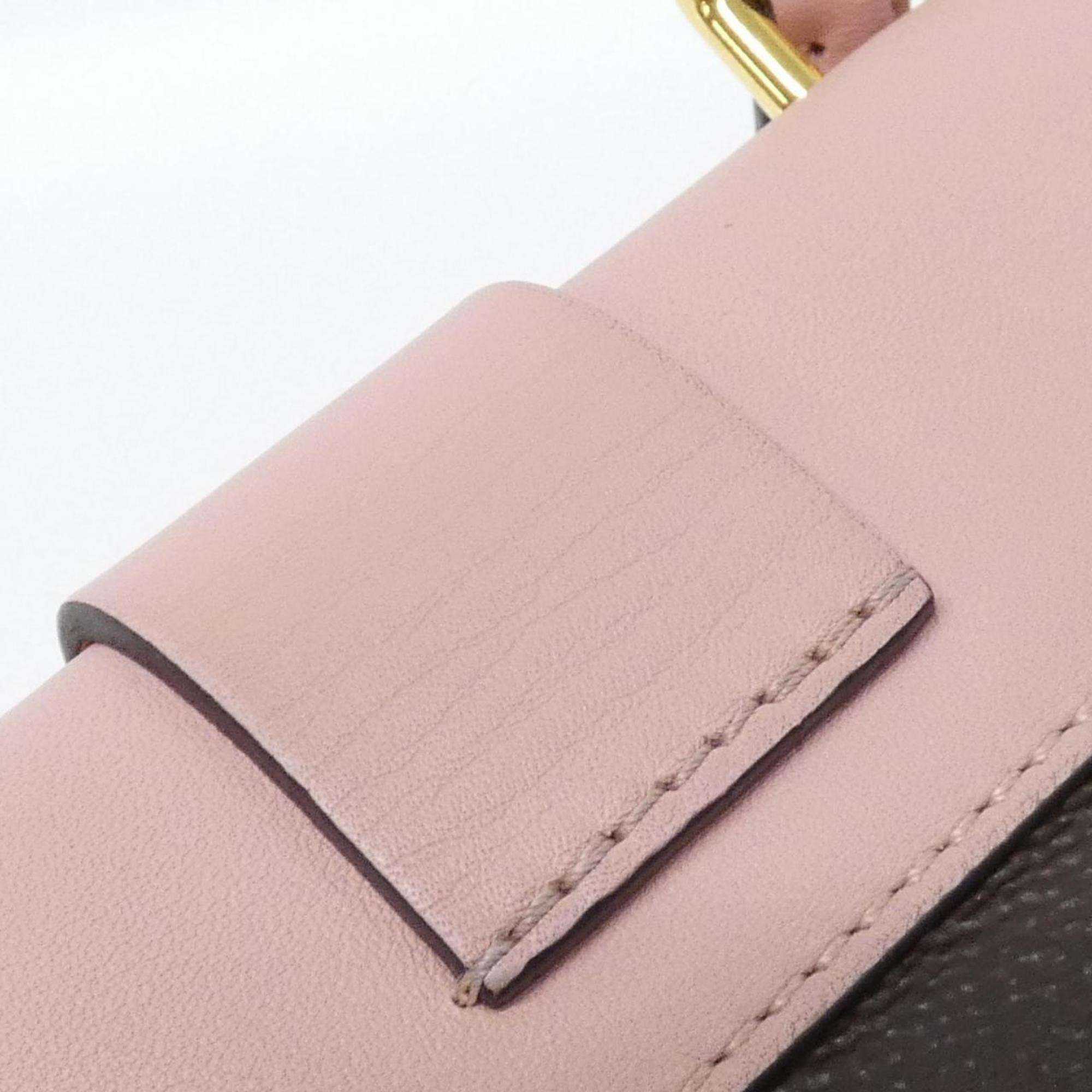Louis Vuitton Marron Rose Poudre Coated Canvas Handbag