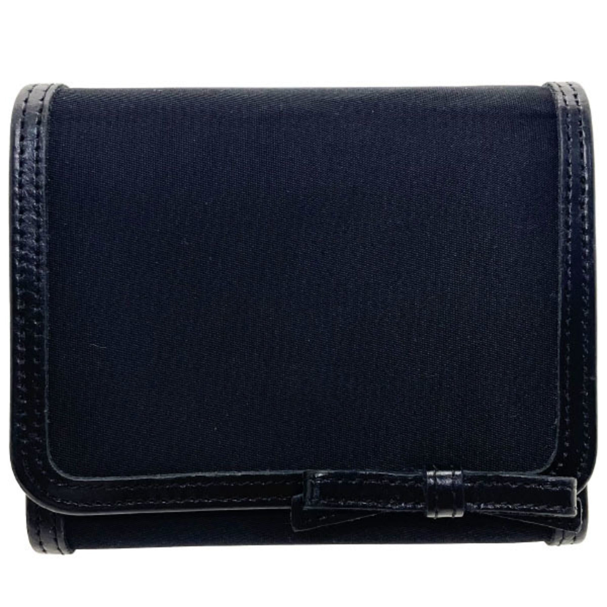 Prada Black Nylon Leather Wallet (Tri-Fold)