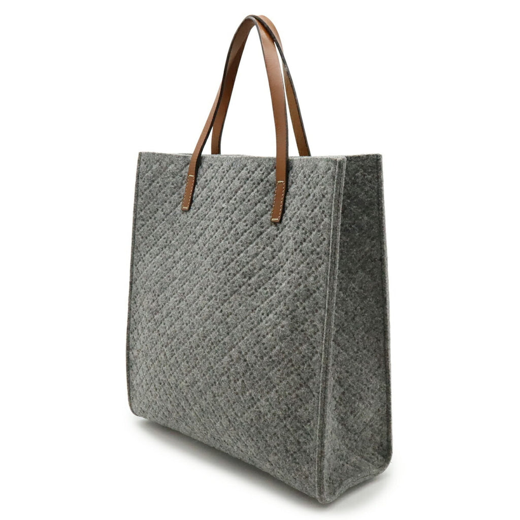 Gucci Diamante Gray Brown Felt Leather Handbag Shoulder Bag Tote Bag (Pre-Owned)