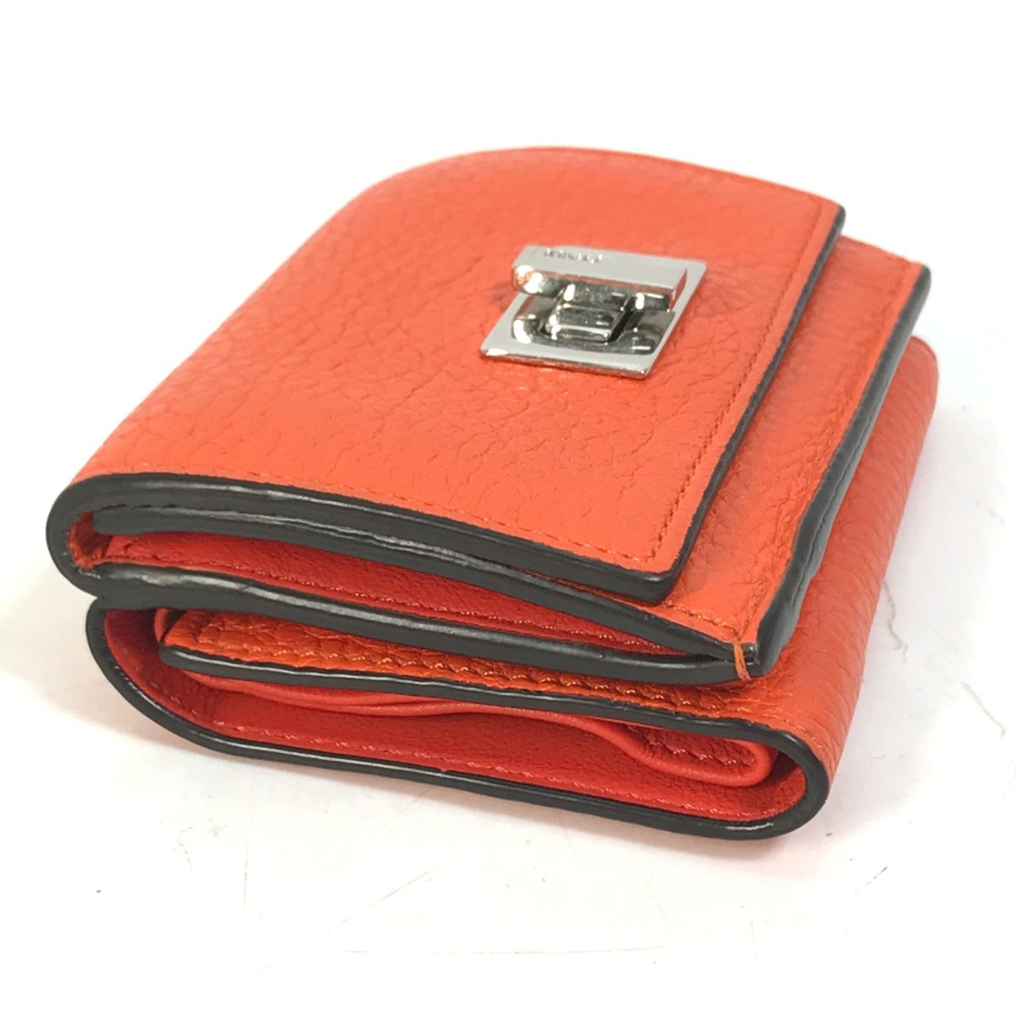 Fendi Orange Leather Wallet (Tri-Fold)