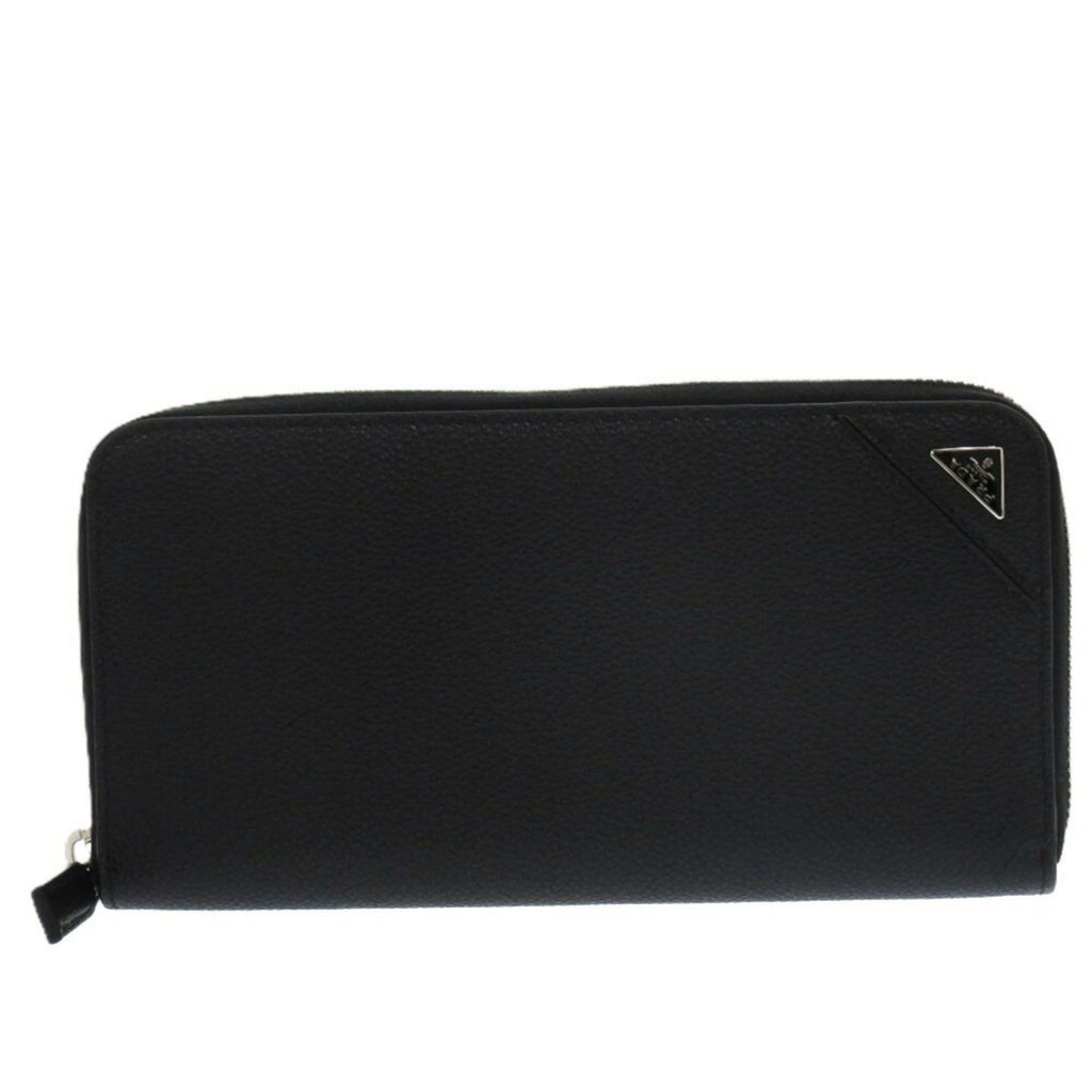 Prada Black Leather Long Wallet (Bi-Fold)