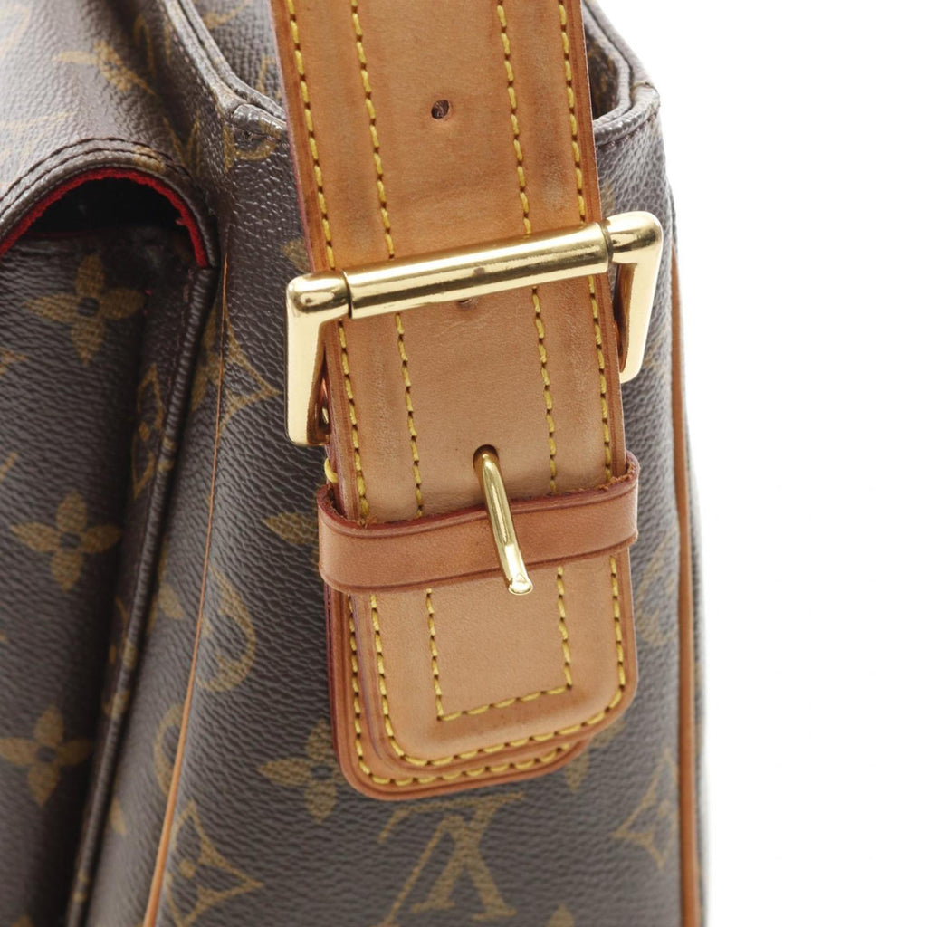 Louis Vuitton Monogram Brown Coated Canvas Leather Shoulder Bag