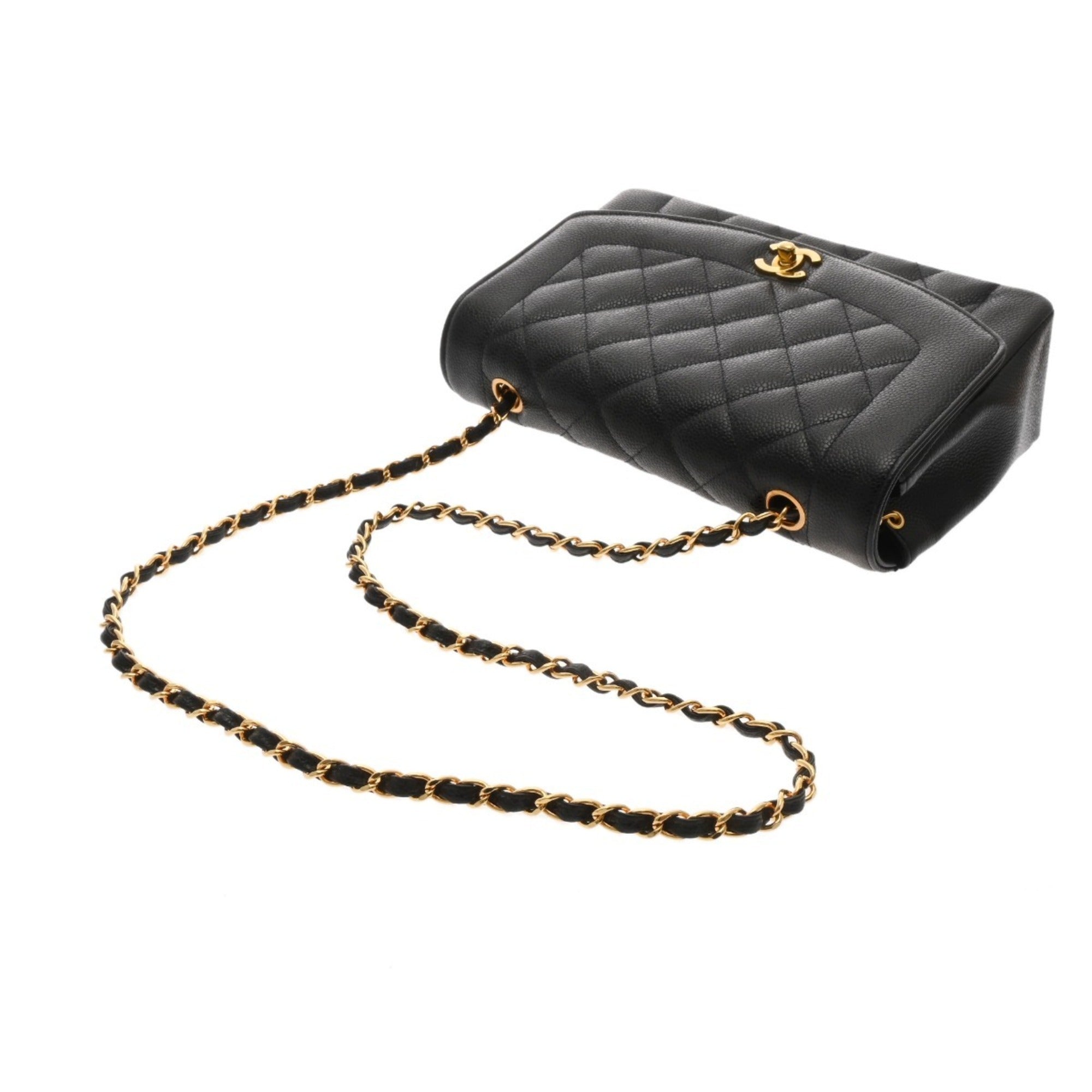 Chanel Black Grained Calfskin Shoulder Bag