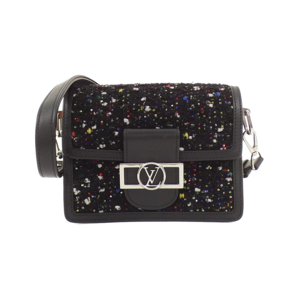 Louis Vuitton Black Tweed Spangles Leather Shoulder Bag