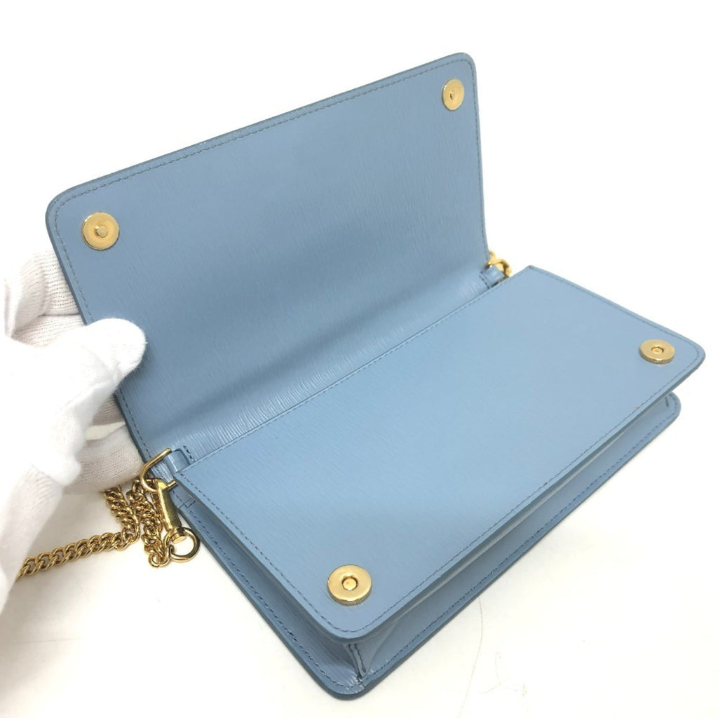 Prada Blue Leather Shoulder Bag